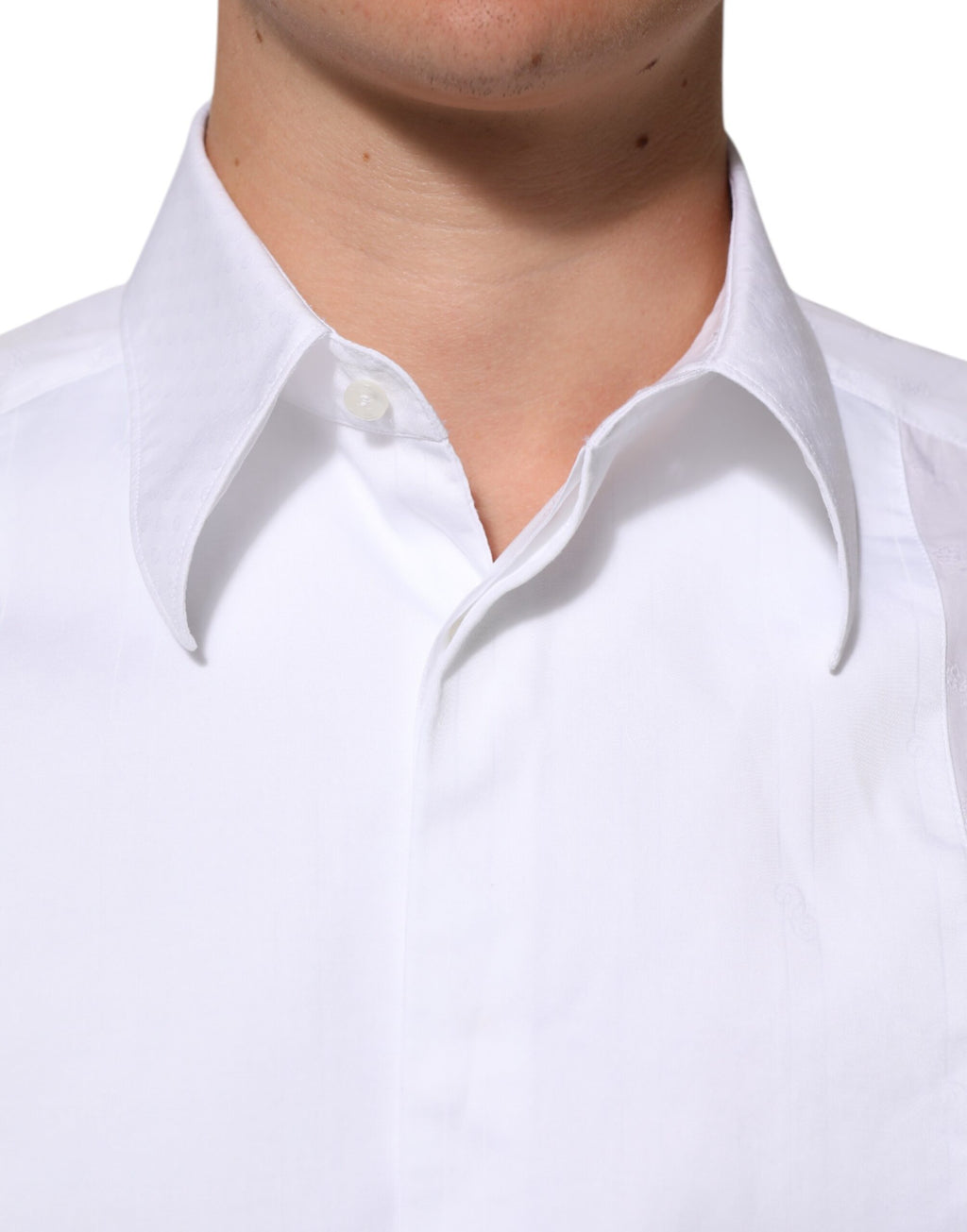 Dolce & Gabbana Weißes Baumwollhemd MARTINI Bib Formal Dress Shirt