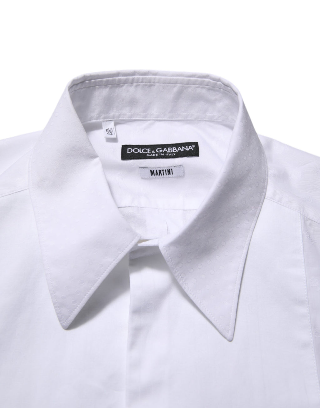 Dolce & Gabbana Weißes Baumwollhemd MARTINI Bib Formal Dress Shirt