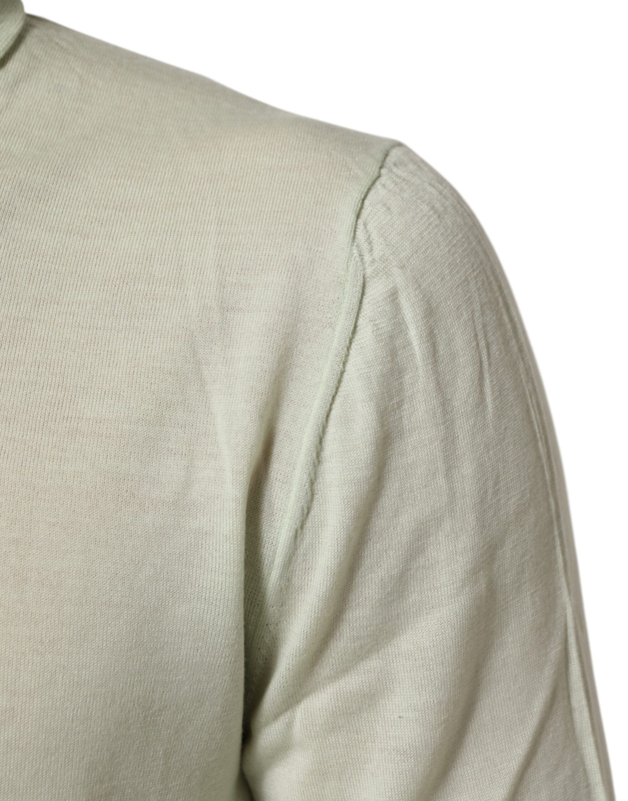 Dolce & Gabbana Hellgrüner Logo-Rollkragenpullover