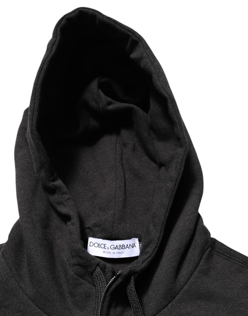 Dolce & Gabbana Schwarzes Logo FullZip Sweatshirt mit Kapuze Pullover