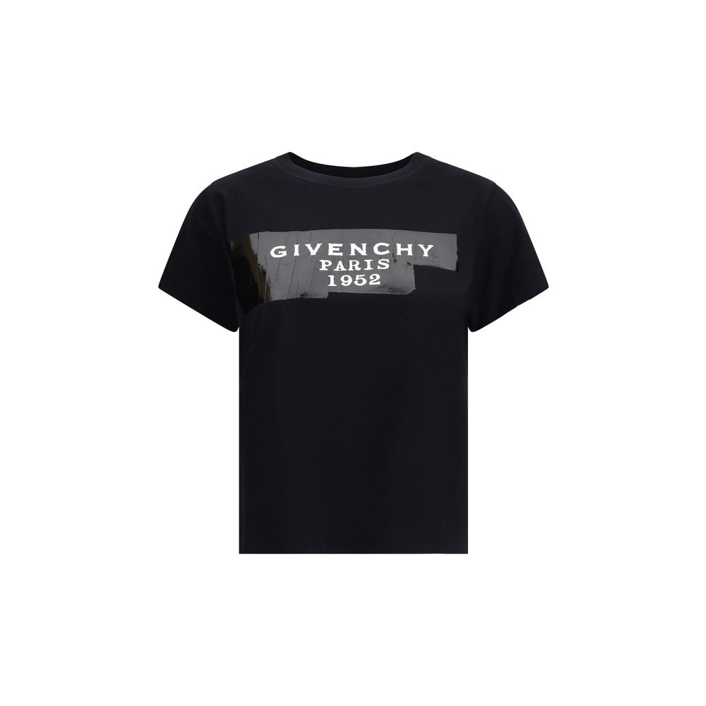 Baumwoll-T-Shirt mit schwarzem Givenchy-Druckband