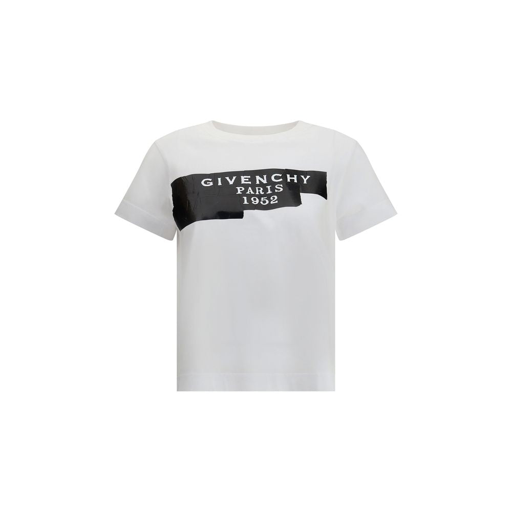 Baumwoll-T-Shirt mit schwarzem Givenchy-Druckband