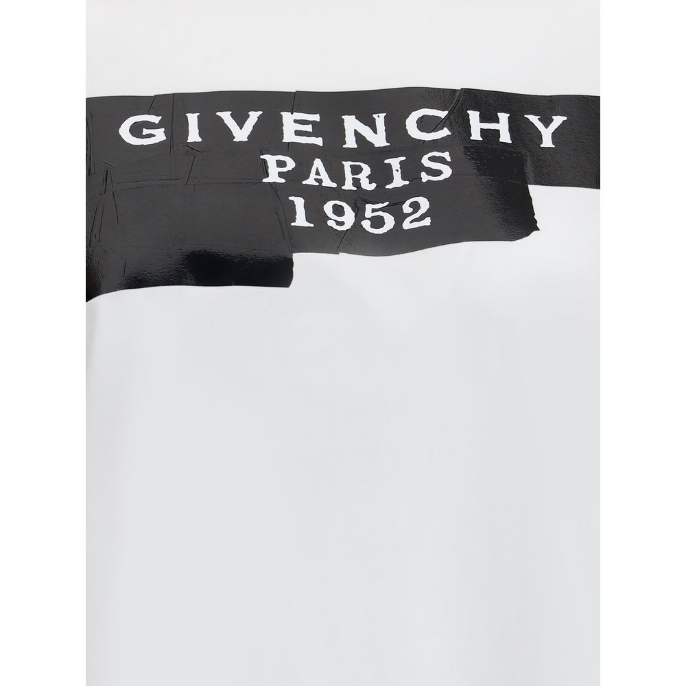 Baumwoll-T-Shirt mit schwarzem Givenchy-Druckband