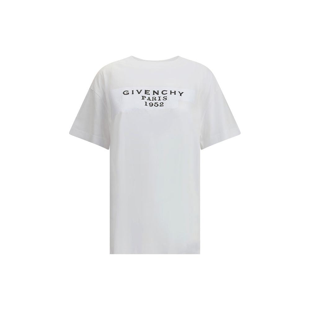 Boxy-Baumwoll-T-Shirt mit Givenchy-Bandaufdruck