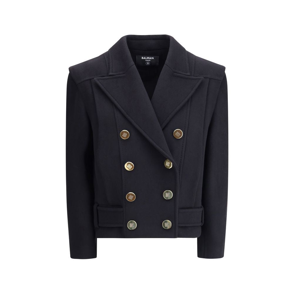 Balmain Zweireihiger Wollmantel