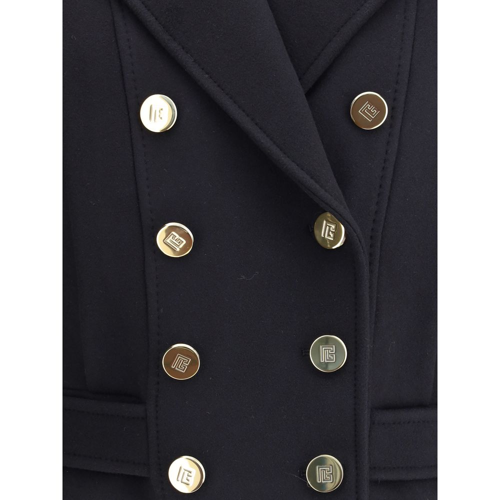 Balmain Zweireihiger Wollmantel