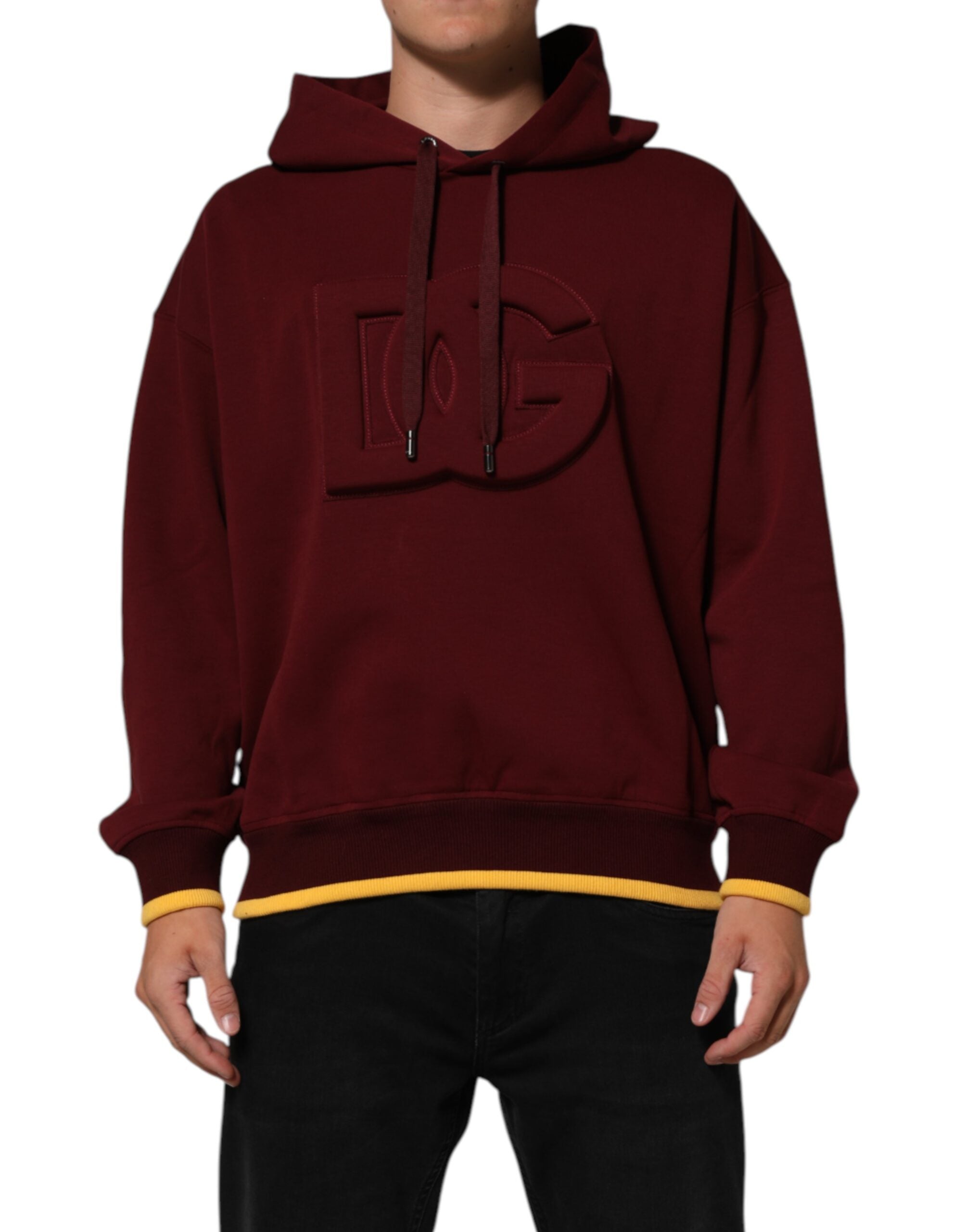 Dolce & Gabbana Braunes Sweatshirt mit geprägtem Logo und Kapuze Pullover