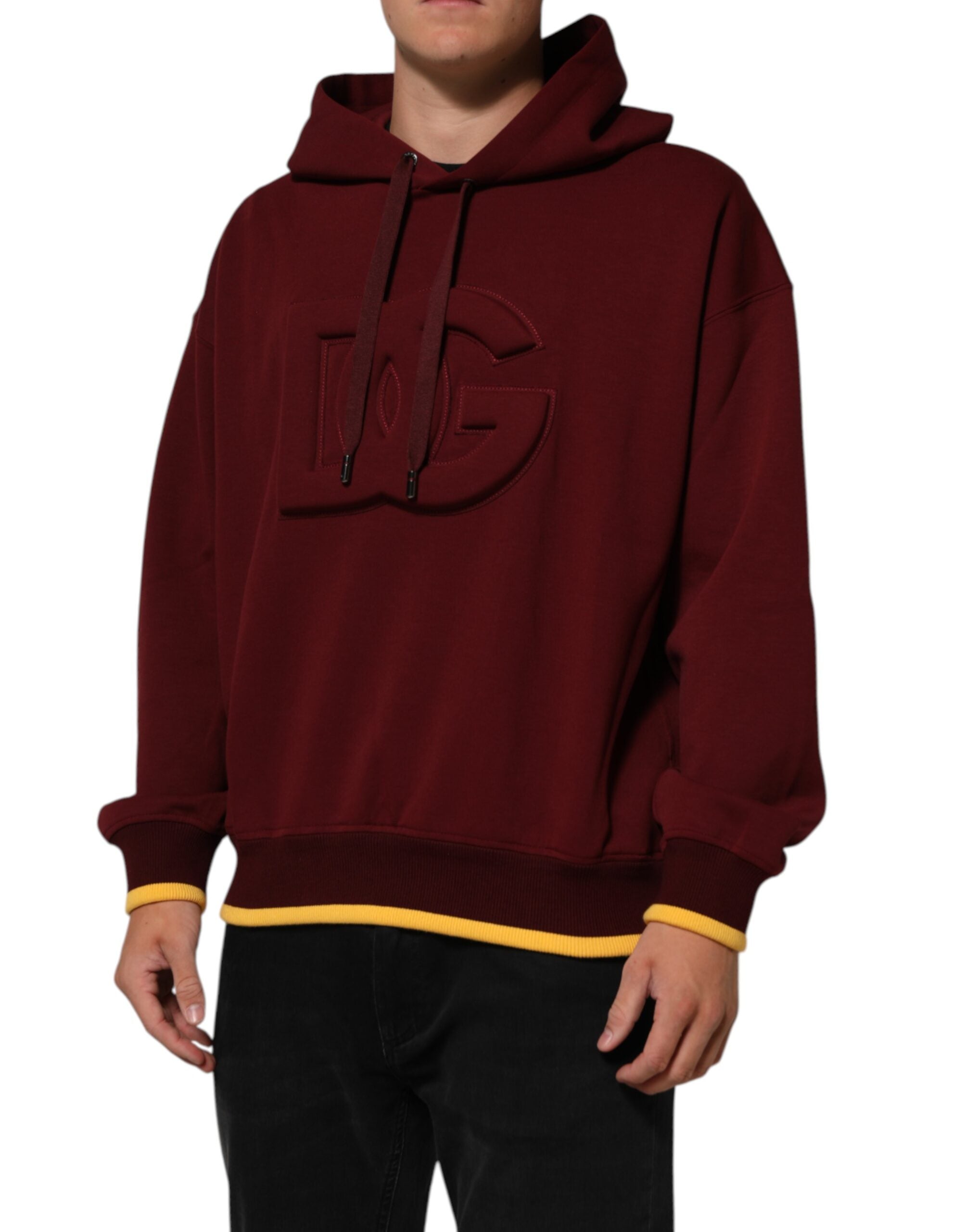 Dolce & Gabbana Braunes Sweatshirt mit geprägtem Logo und Kapuze Pullover