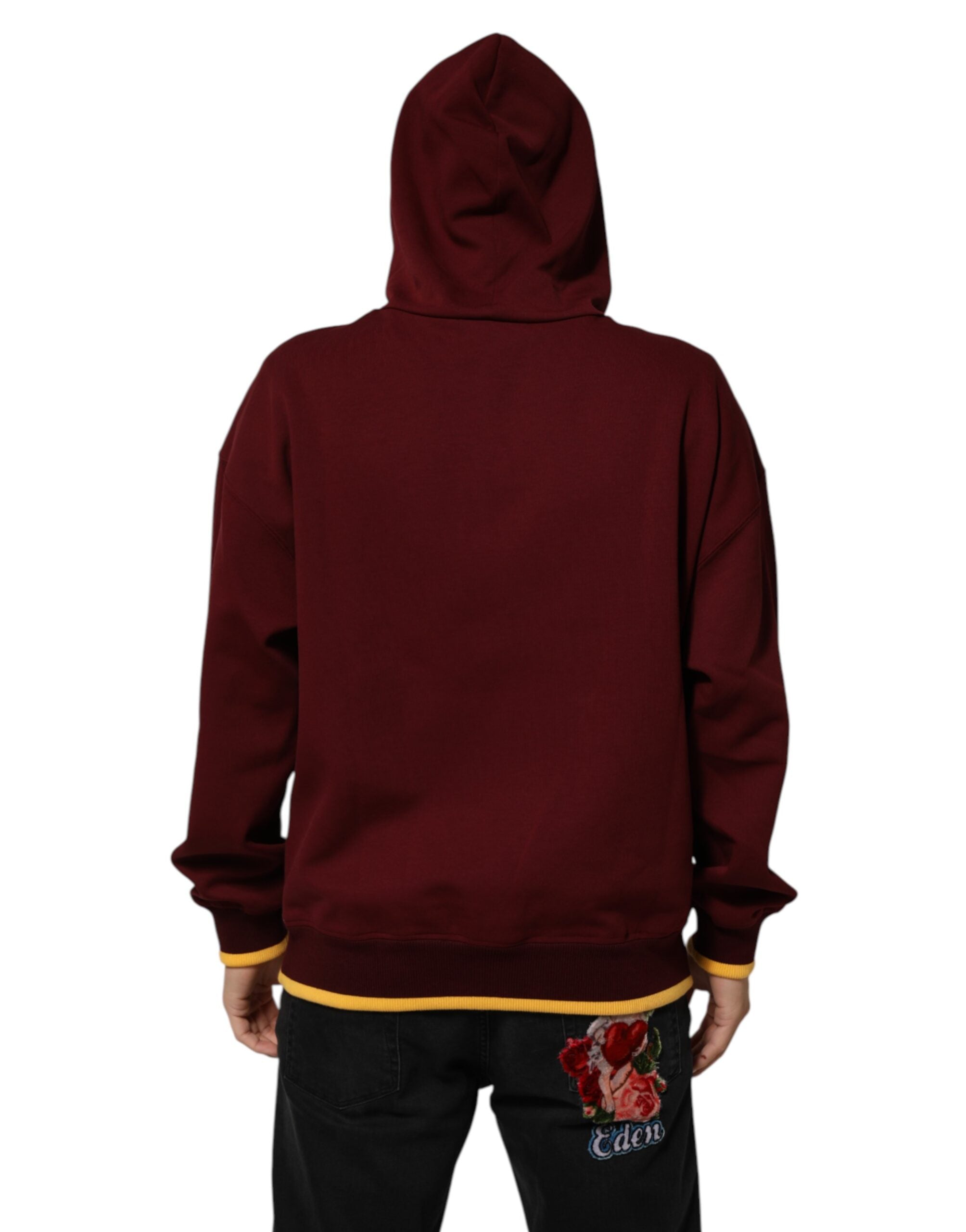 Dolce & Gabbana Braunes Sweatshirt mit geprägtem Logo und Kapuze Pullover