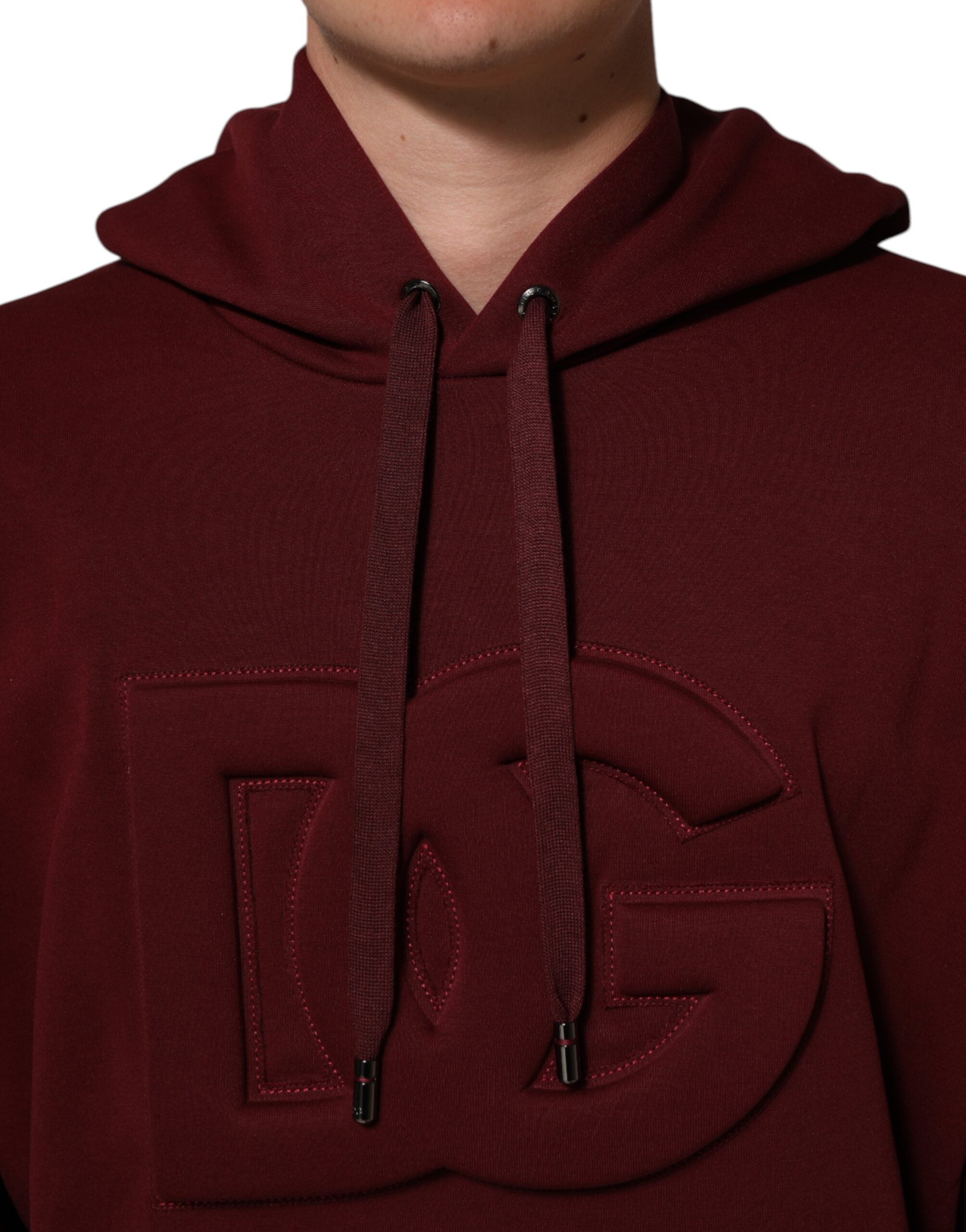 Dolce & Gabbana Braunes Sweatshirt mit geprägtem Logo und Kapuze Pullover
