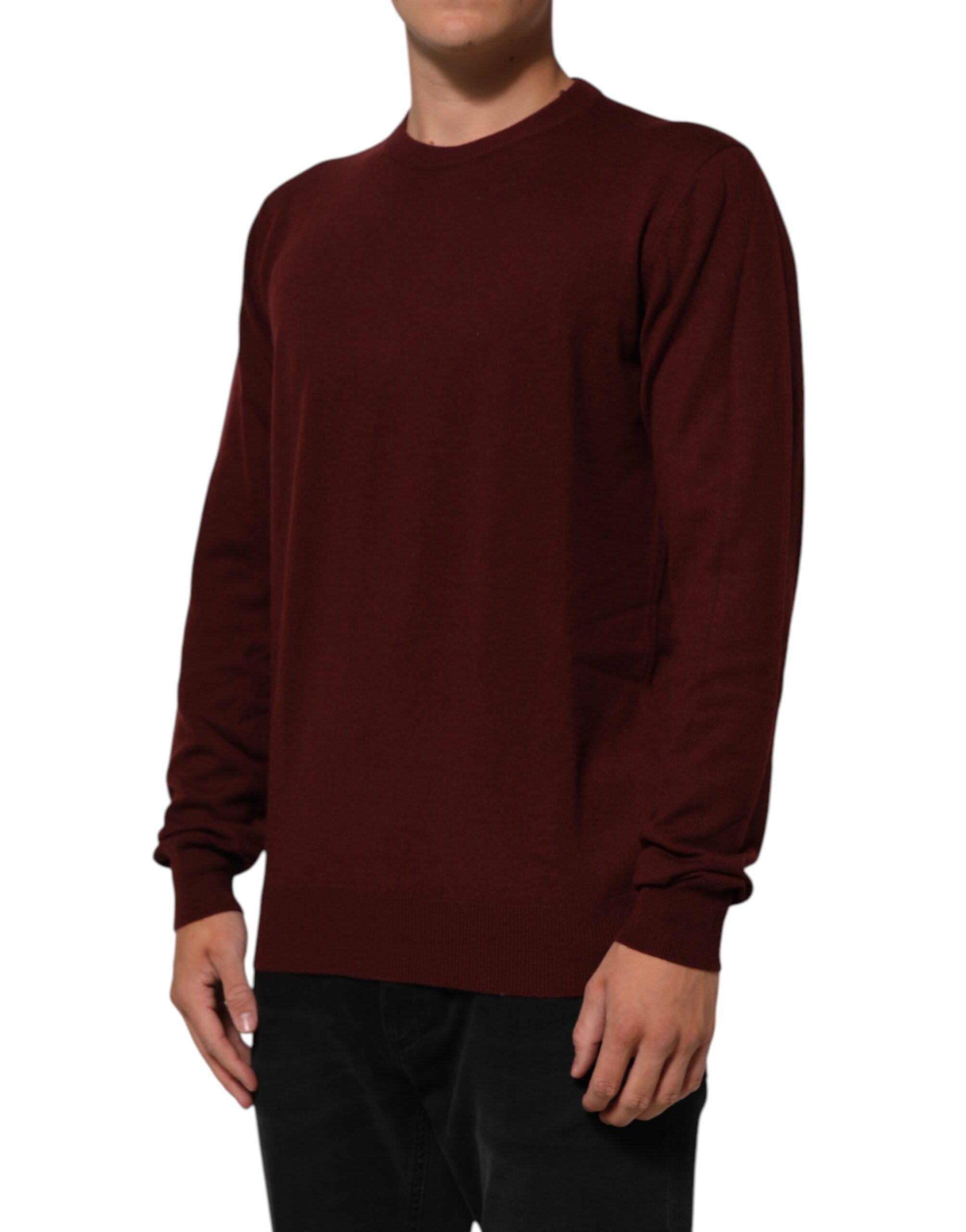 Dolce & Gabbana Kastanienbrauner Kaschmirpullover mit Rundhalsausschnitt