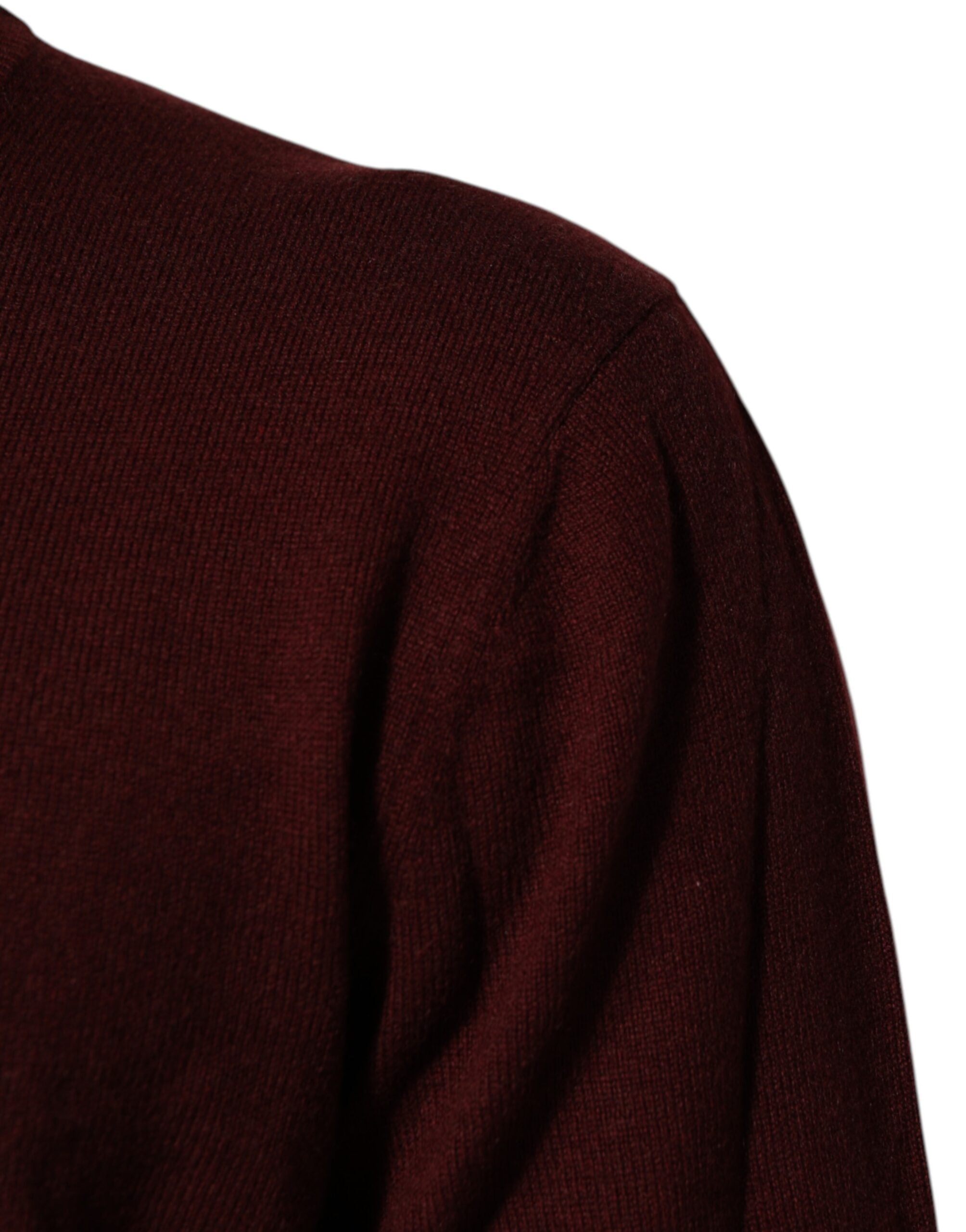 Dolce & Gabbana Kastanienbrauner Kaschmirpullover mit Rundhalsausschnitt