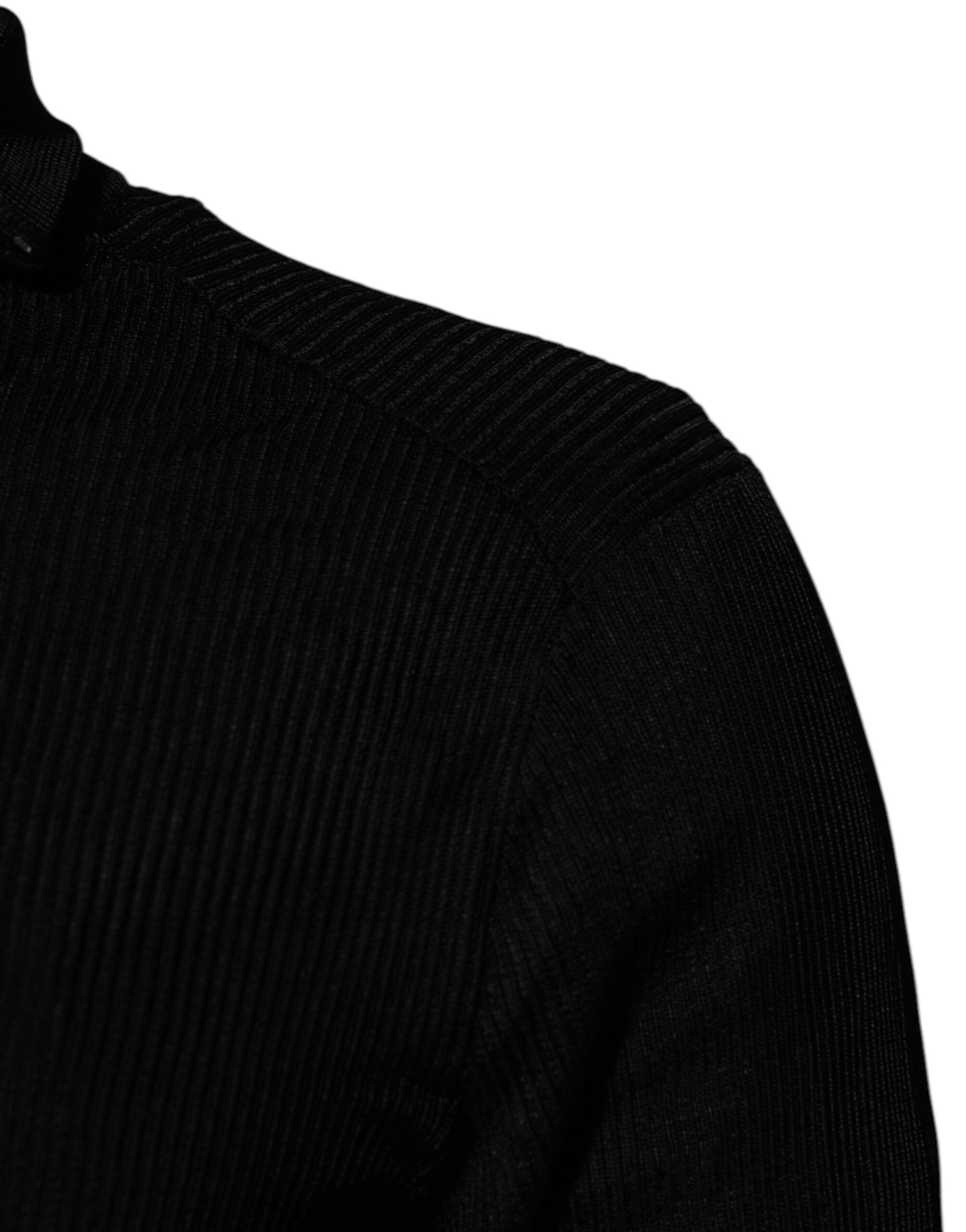 Dolce & Gabbana Schwarzer Viskose-Rollkragenpullover