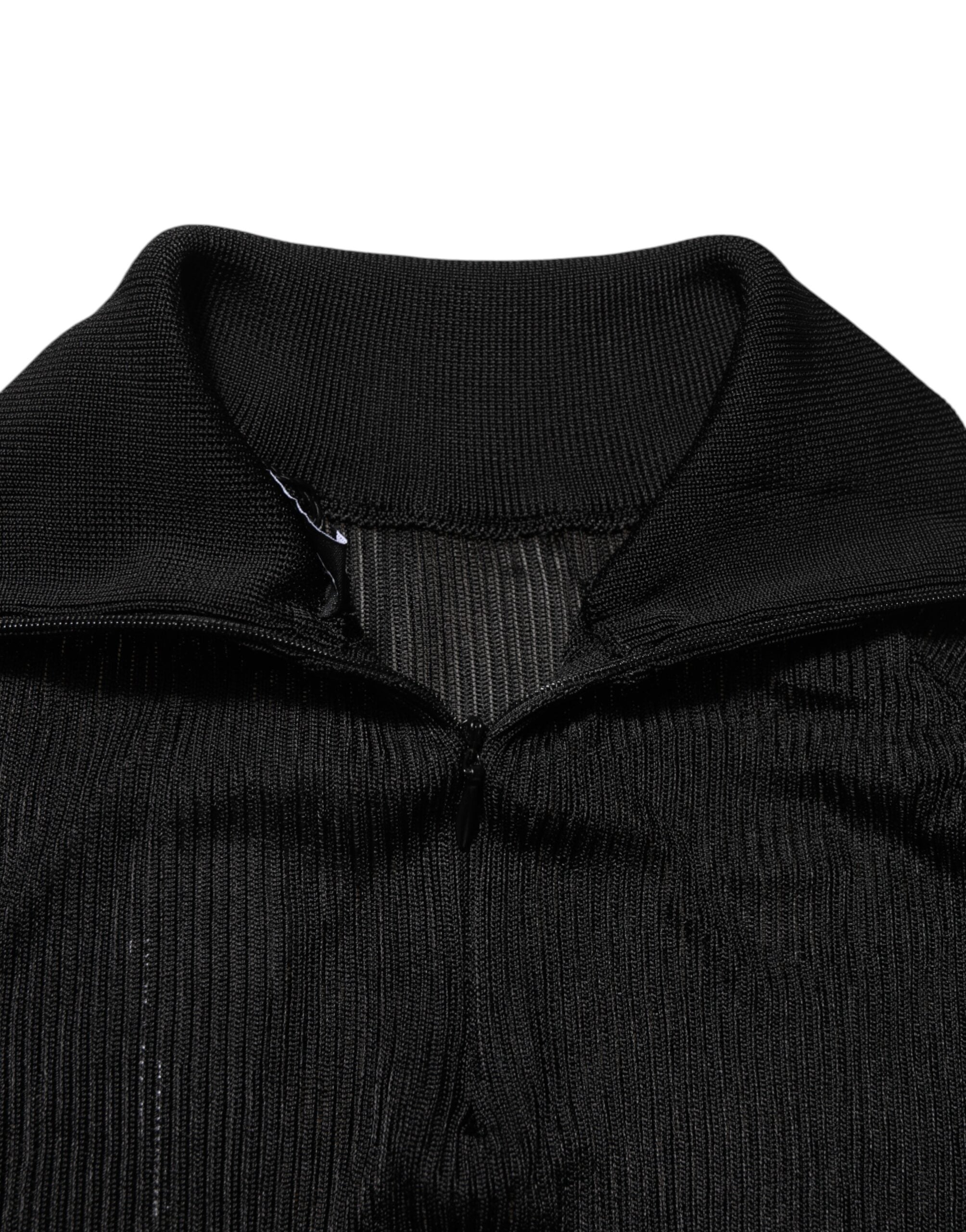 Dolce & Gabbana Schwarzer Viskose-Rollkragenpullover