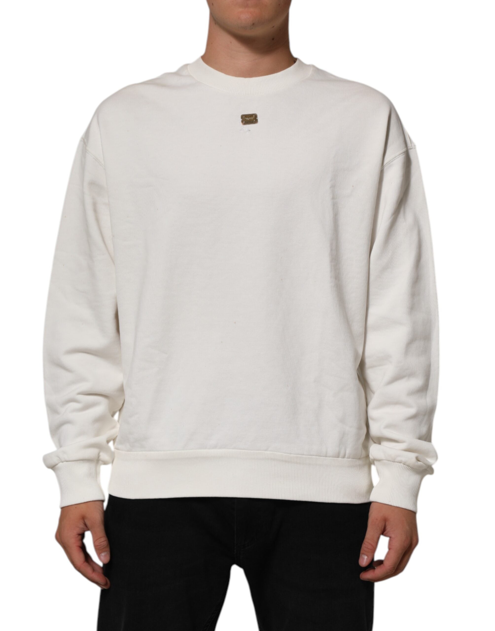 Dolce & Gabbana Weißes DG Logo Rundhals-Sweatshirt Pullover