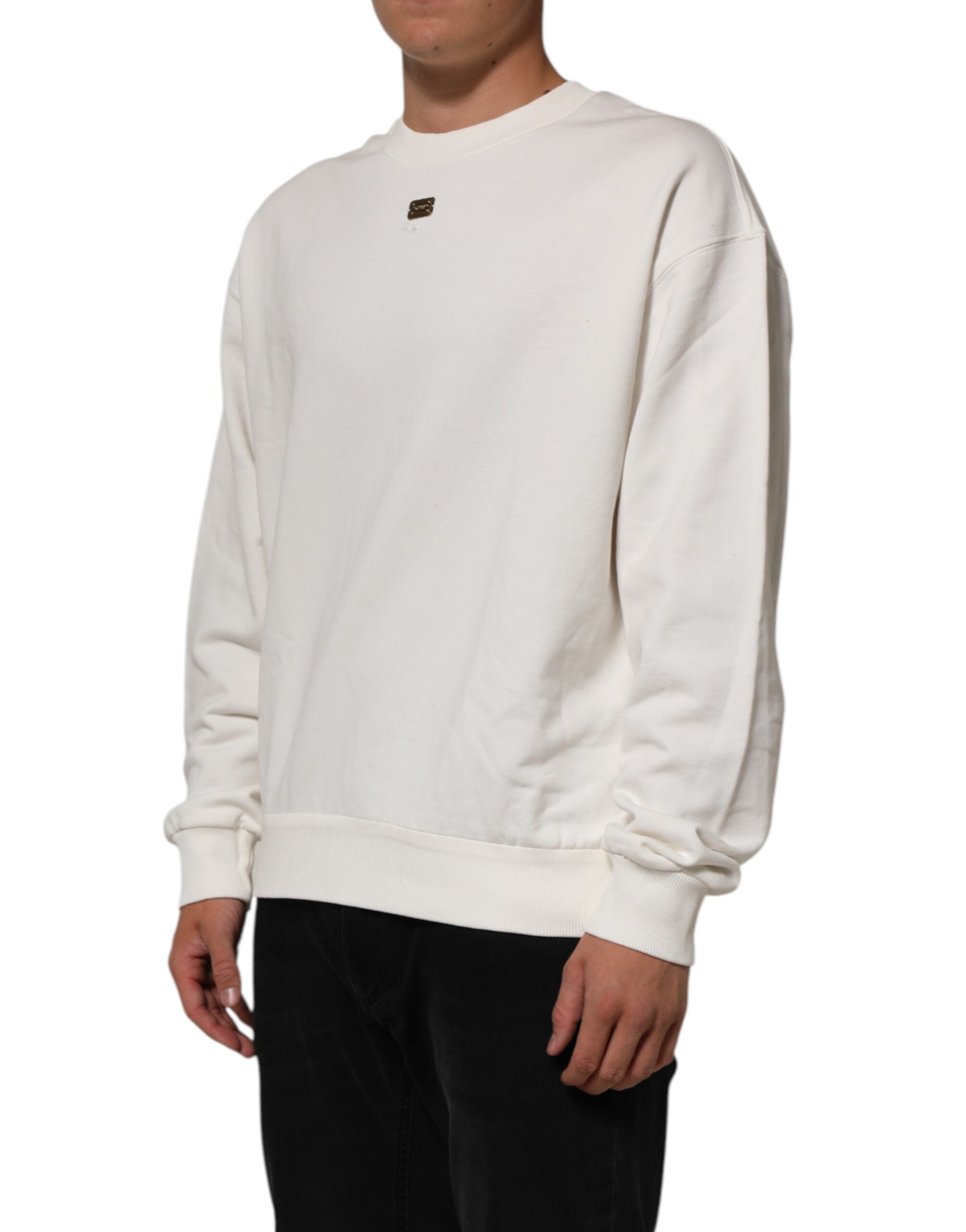 Dolce & Gabbana Weißes DG Logo Rundhals-Sweatshirt Pullover