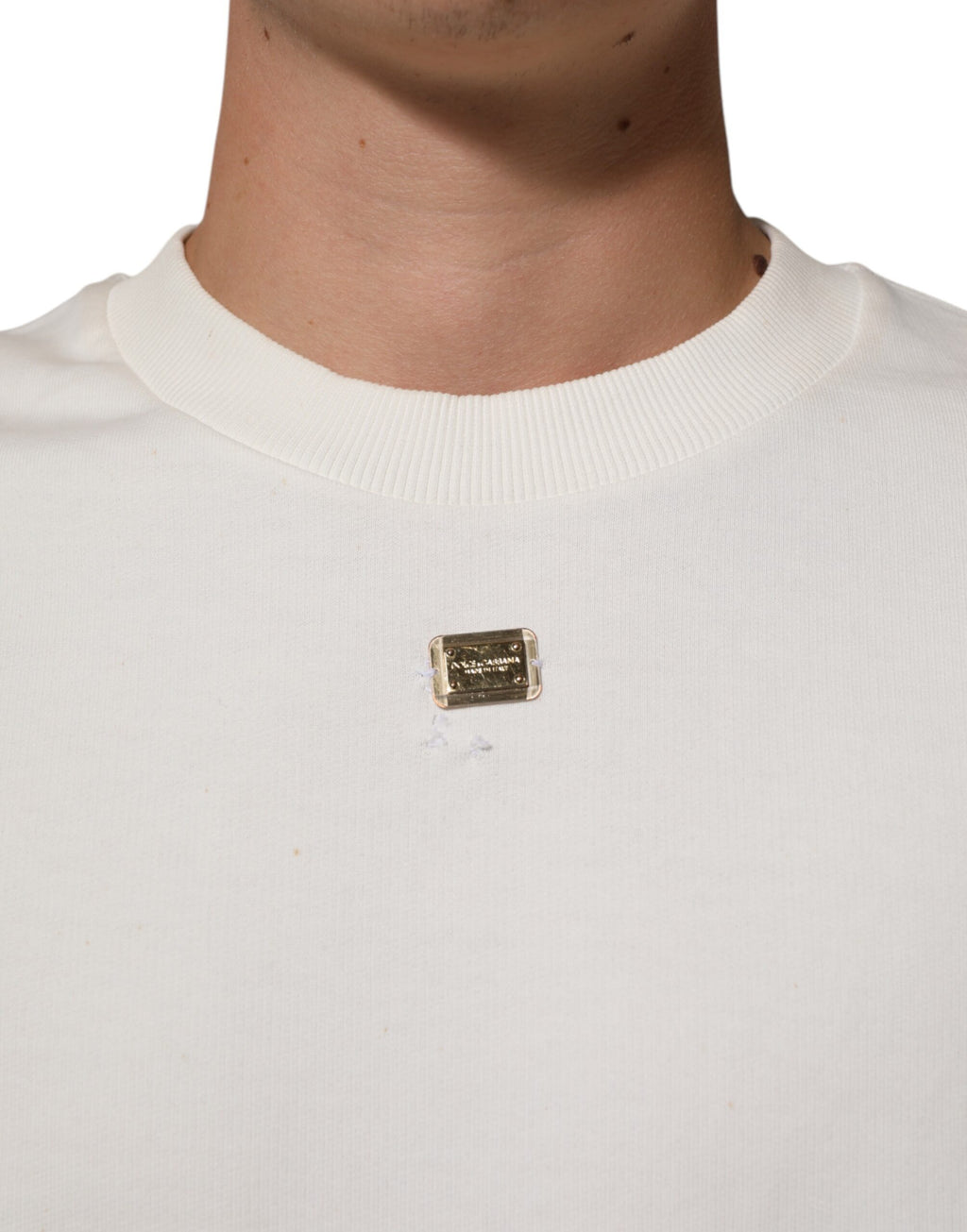 Dolce & Gabbana Weißes DG Logo Rundhals-Sweatshirt Pullover