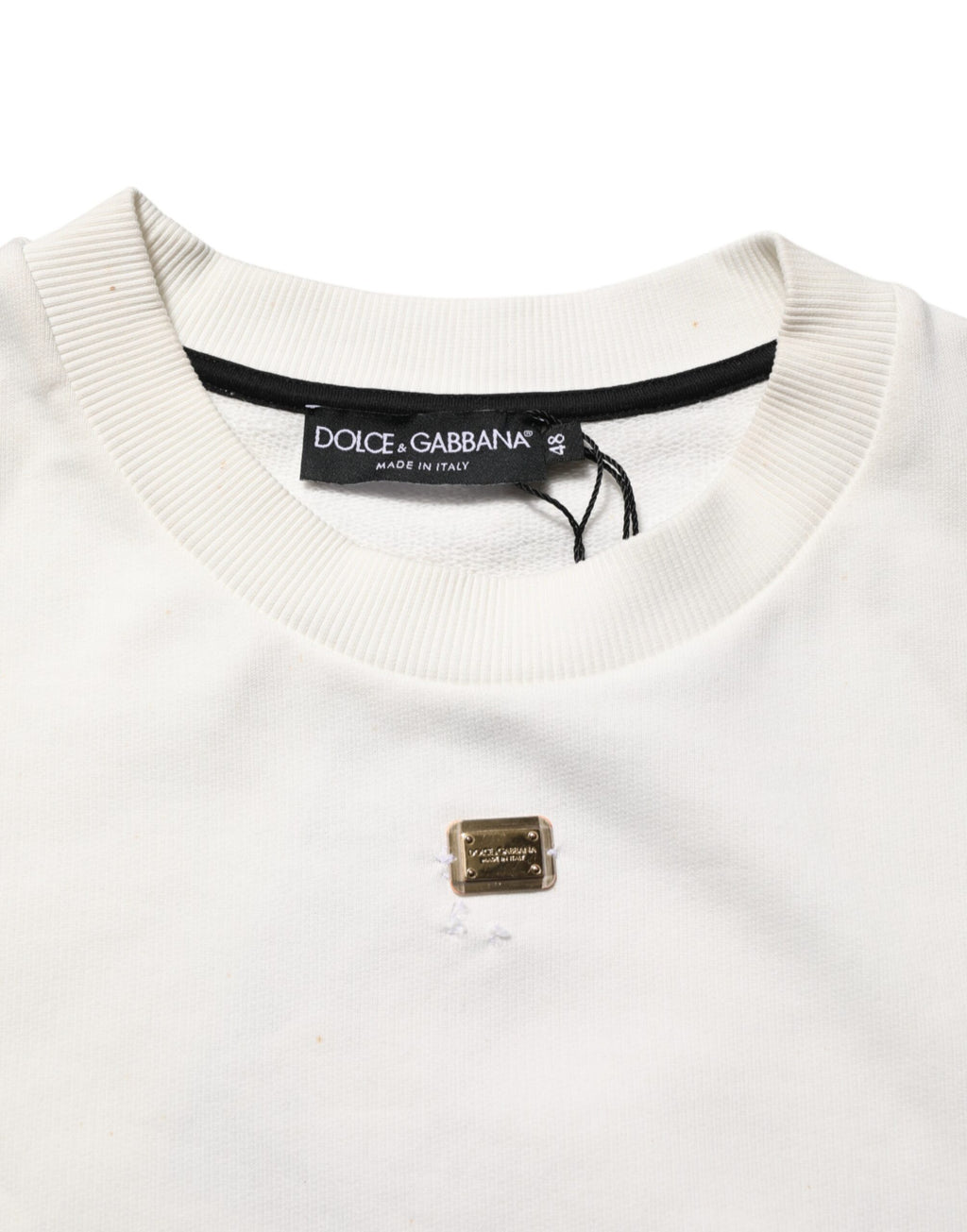 Dolce & Gabbana Weißes DG Logo Rundhals-Sweatshirt Pullover