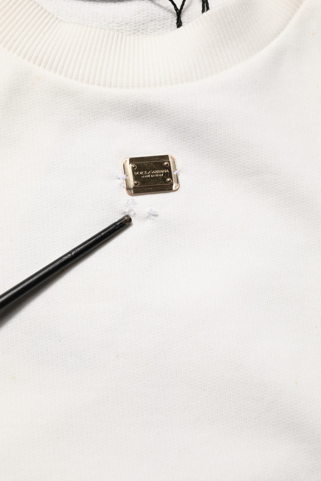 Dolce & Gabbana Weißes DG Logo Rundhals-Sweatshirt Pullover