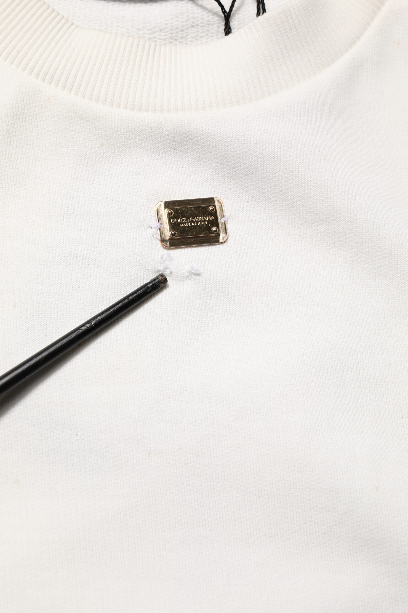 Dolce & Gabbana Weißes DG Logo Rundhals-Sweatshirt Pullover