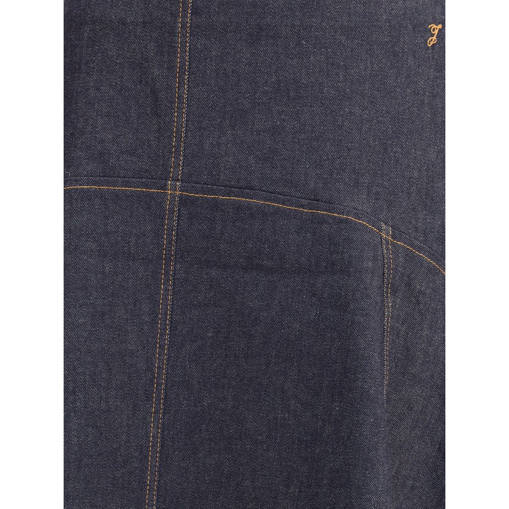 Jacquemus Blaue Baumwoll-Midi-Rock