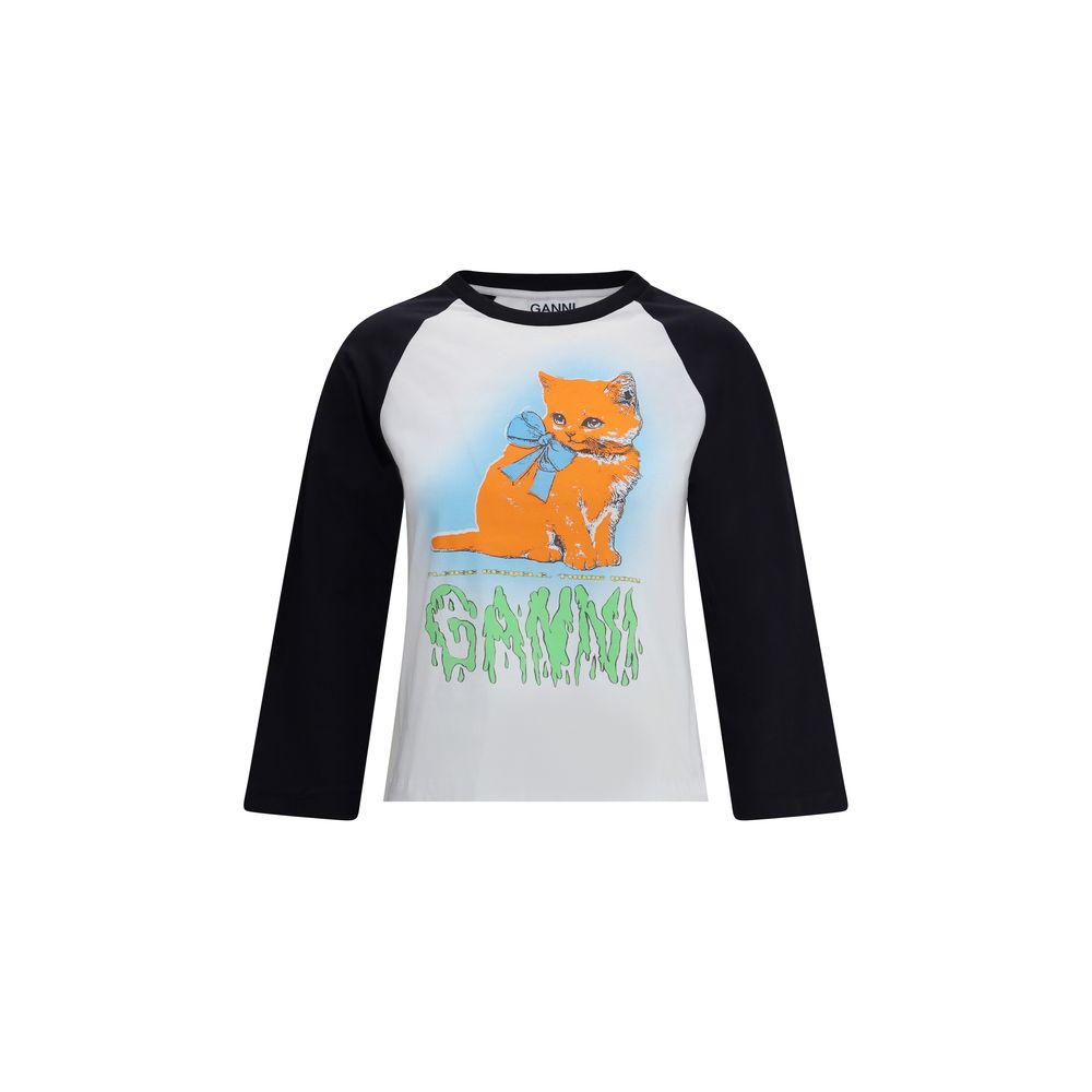 Ganni Baumwoll-T-Shirt in Multicolor