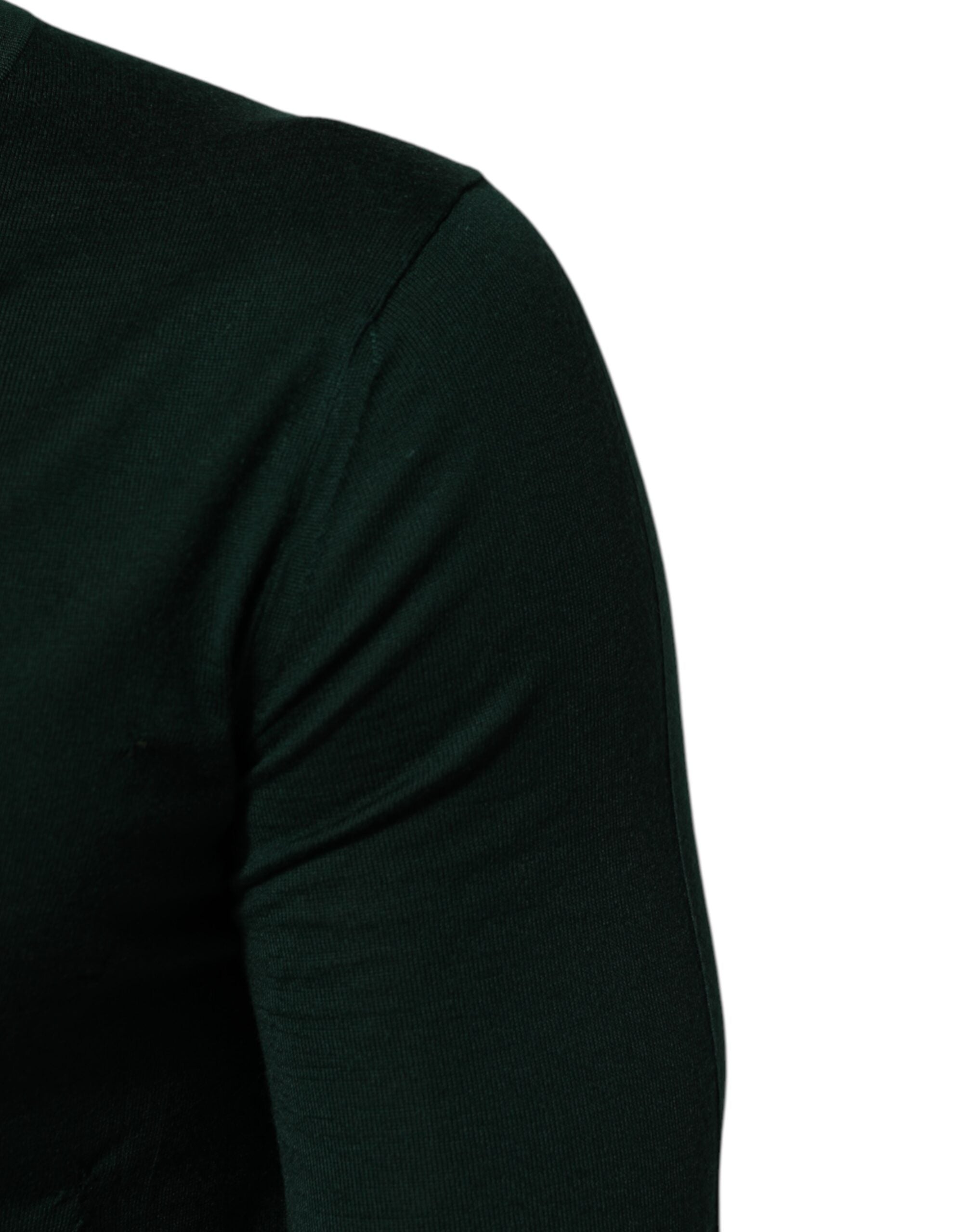 Dolce & Gabbana Dunkelgrüner Button Down Herren Strickjacke Pullover