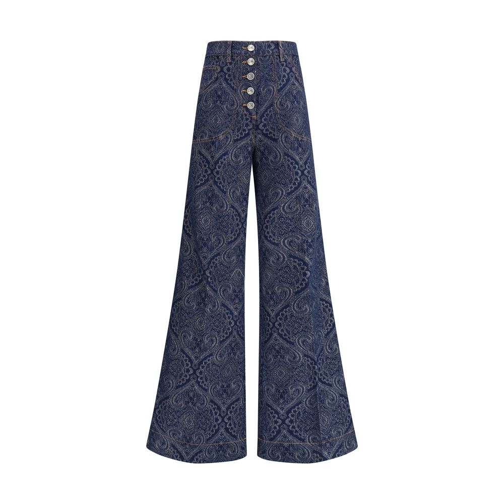 Etro Ausgestellte Jeans aus blauem Baumwoll-Denim