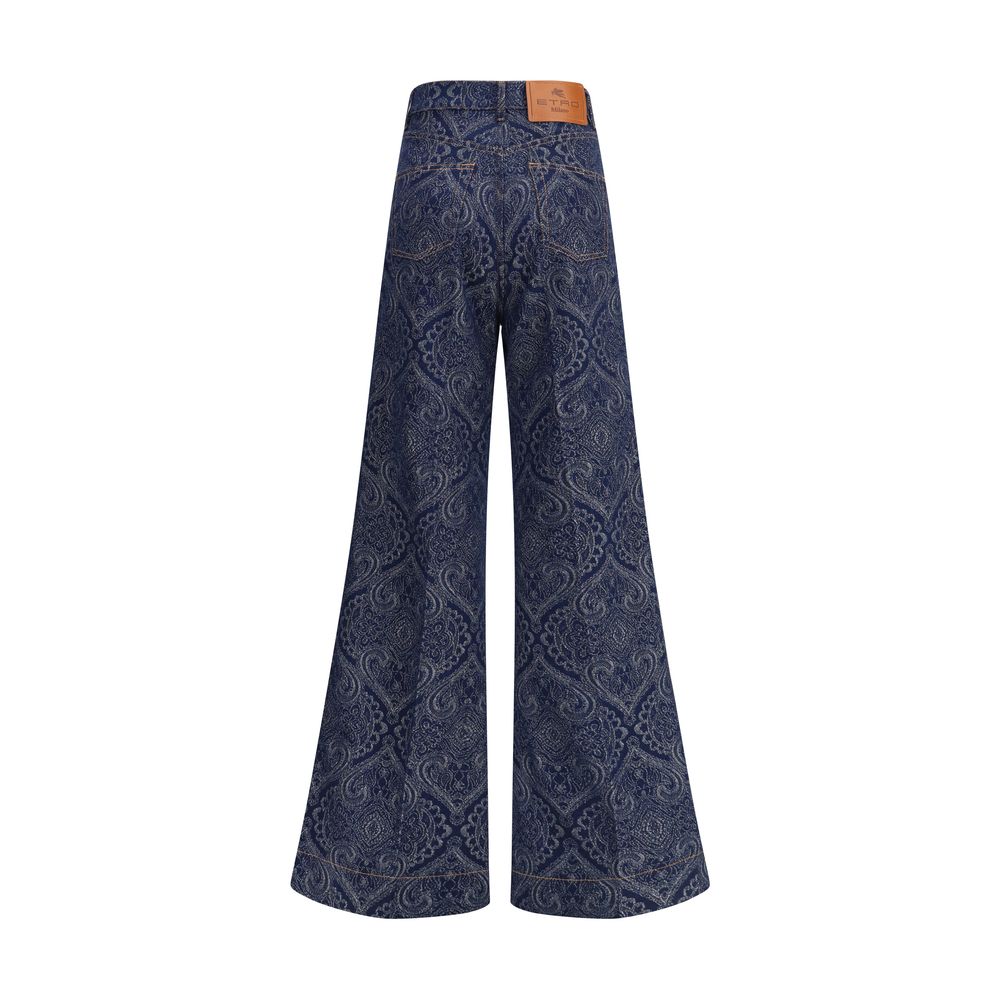 Etro Ausgestellte Jeans aus blauem Baumwoll-Denim