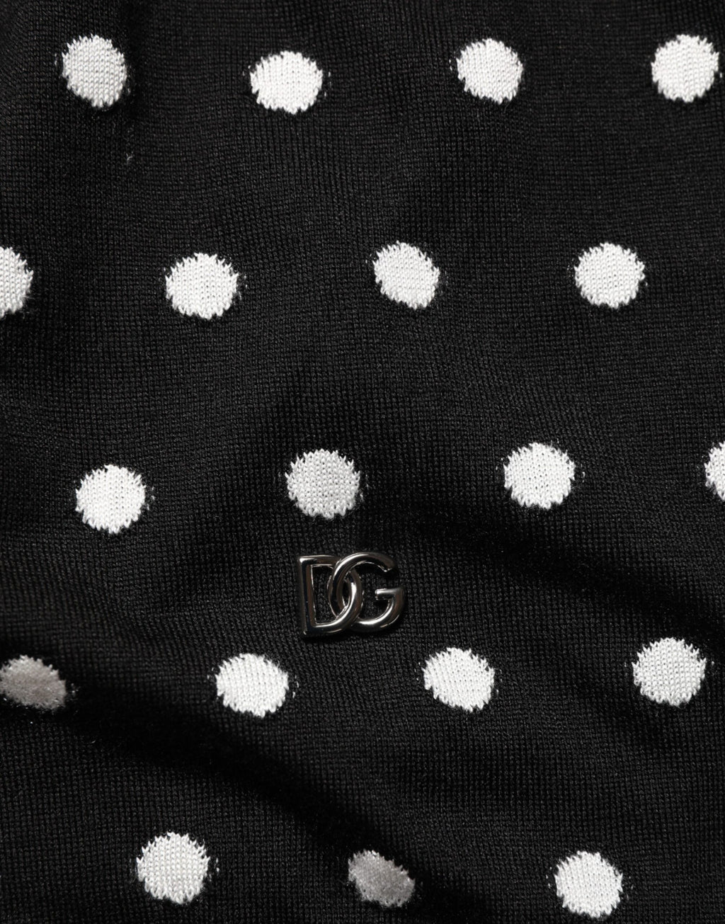 Dolce & Gabbana Schwarz-weiß gestreifter V-Ausschnitt Pullover mit Polka