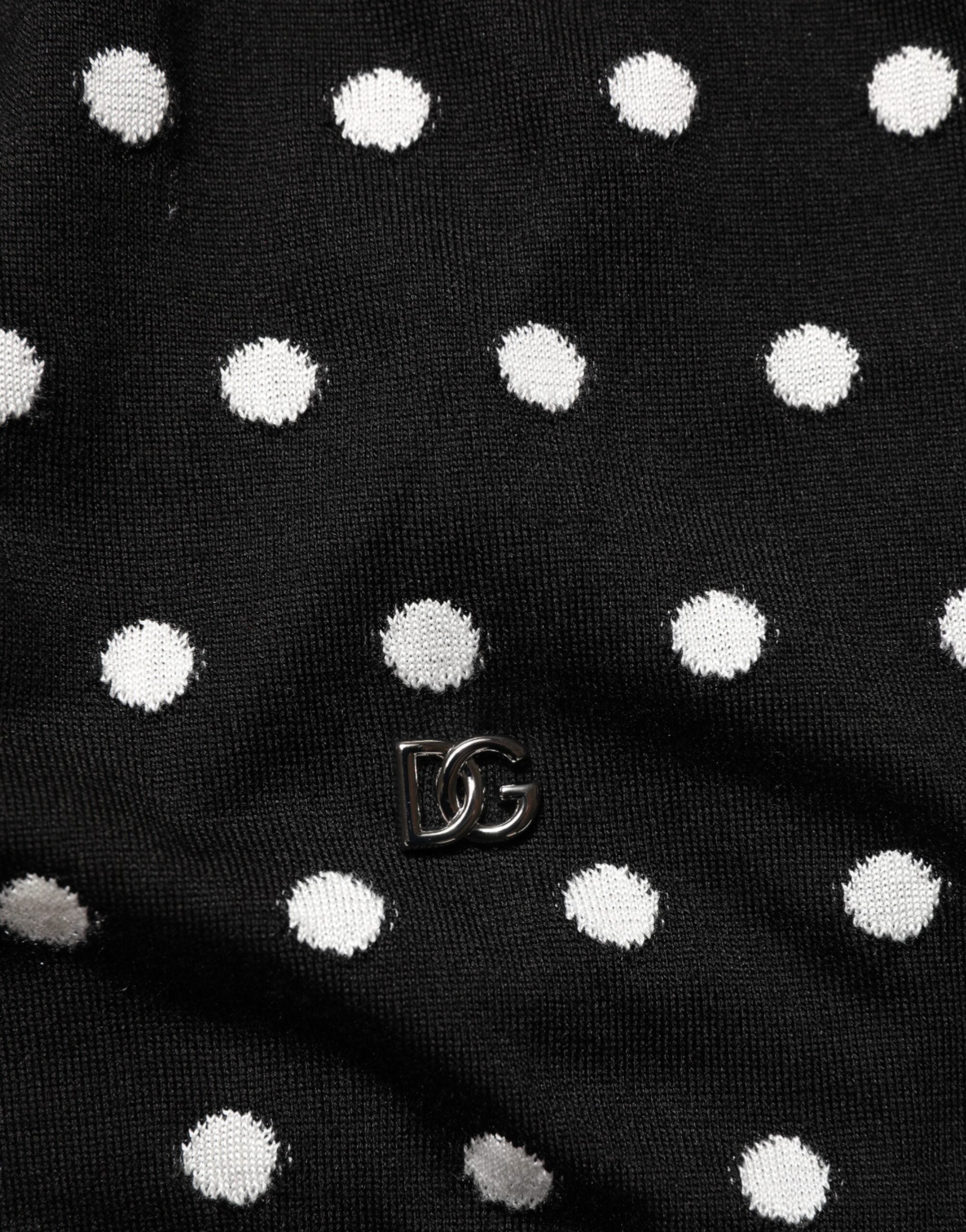 Dolce & Gabbana Schwarz-weiß gestreifter V-Ausschnitt Pullover mit Polka