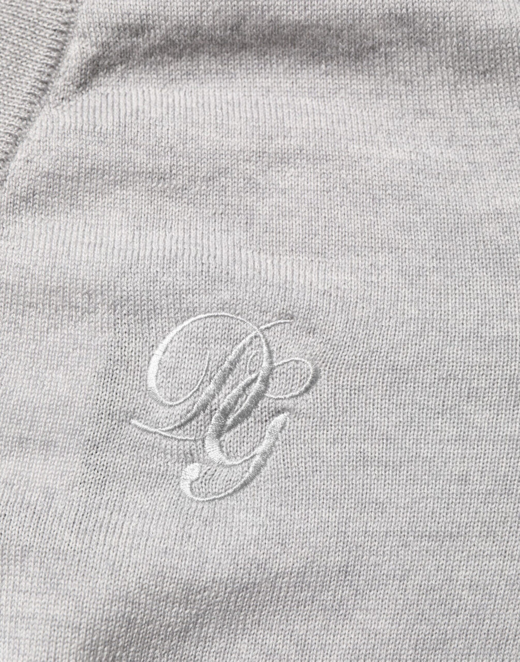 Dolce & Gabbana Grauer Wollstrick-Logo-Pullover mit V-Ausschnitt