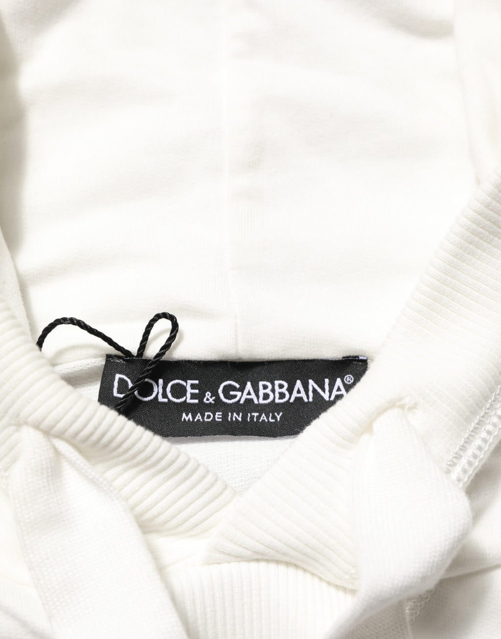 Dolce & Gabbana Off White Cotton Panda Sweatshirt mit Kapuze Pullover