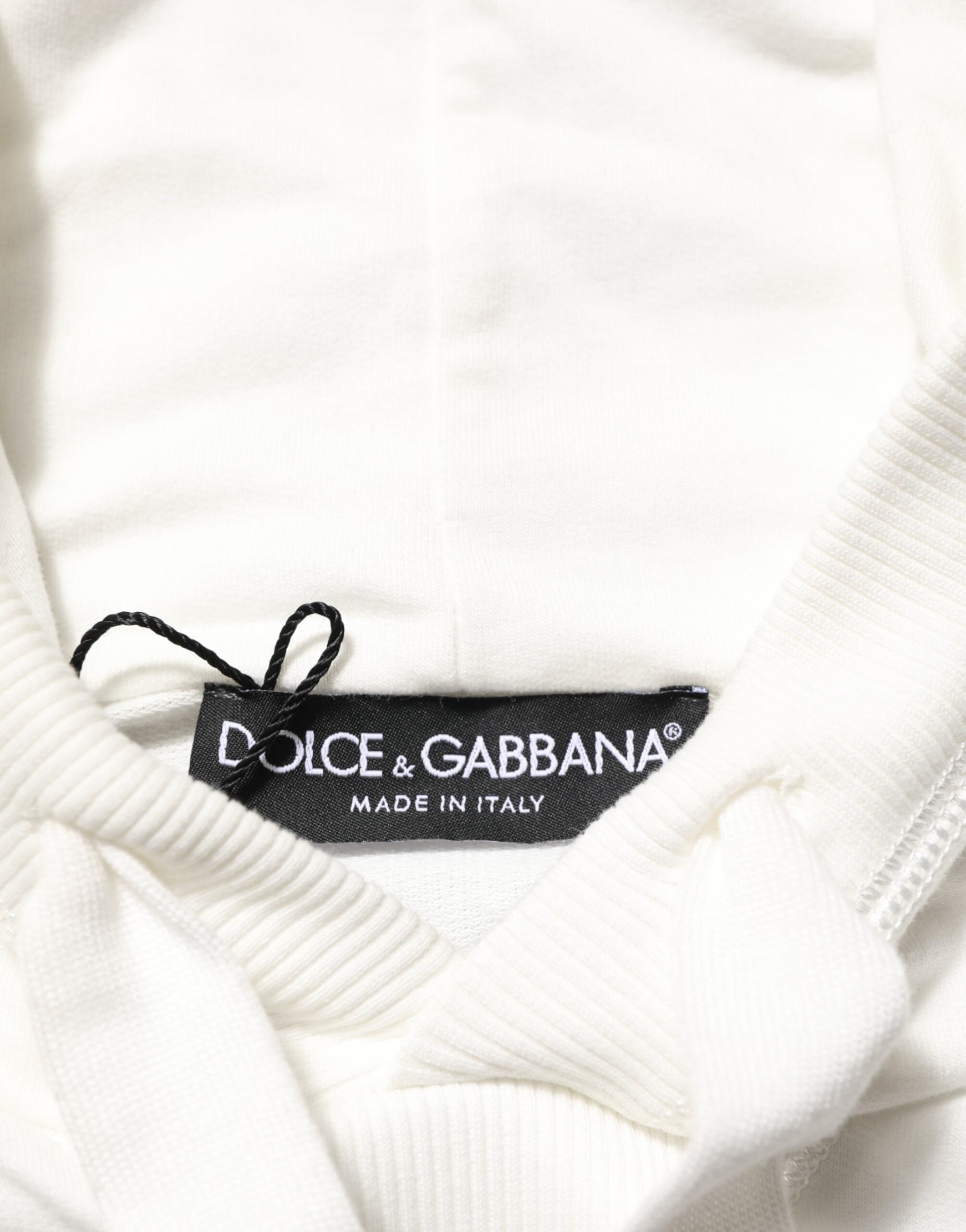 Dolce & Gabbana Off White Cotton Panda Sweatshirt mit Kapuze Pullover