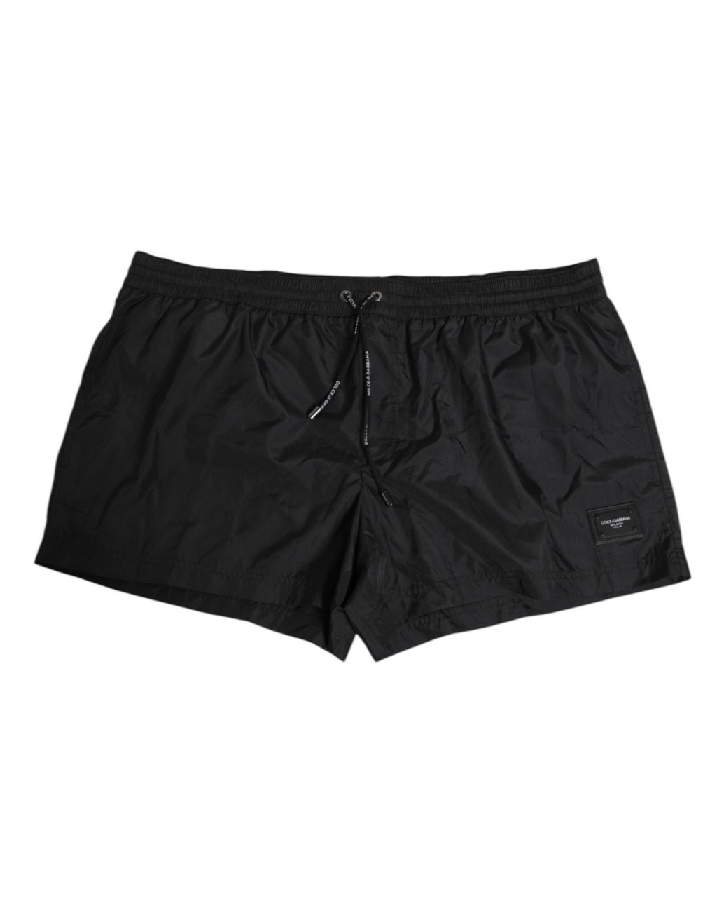 Dolce & Gabbana Schwarzes Logo Polyester Strandbekleidung Shorts Bademode