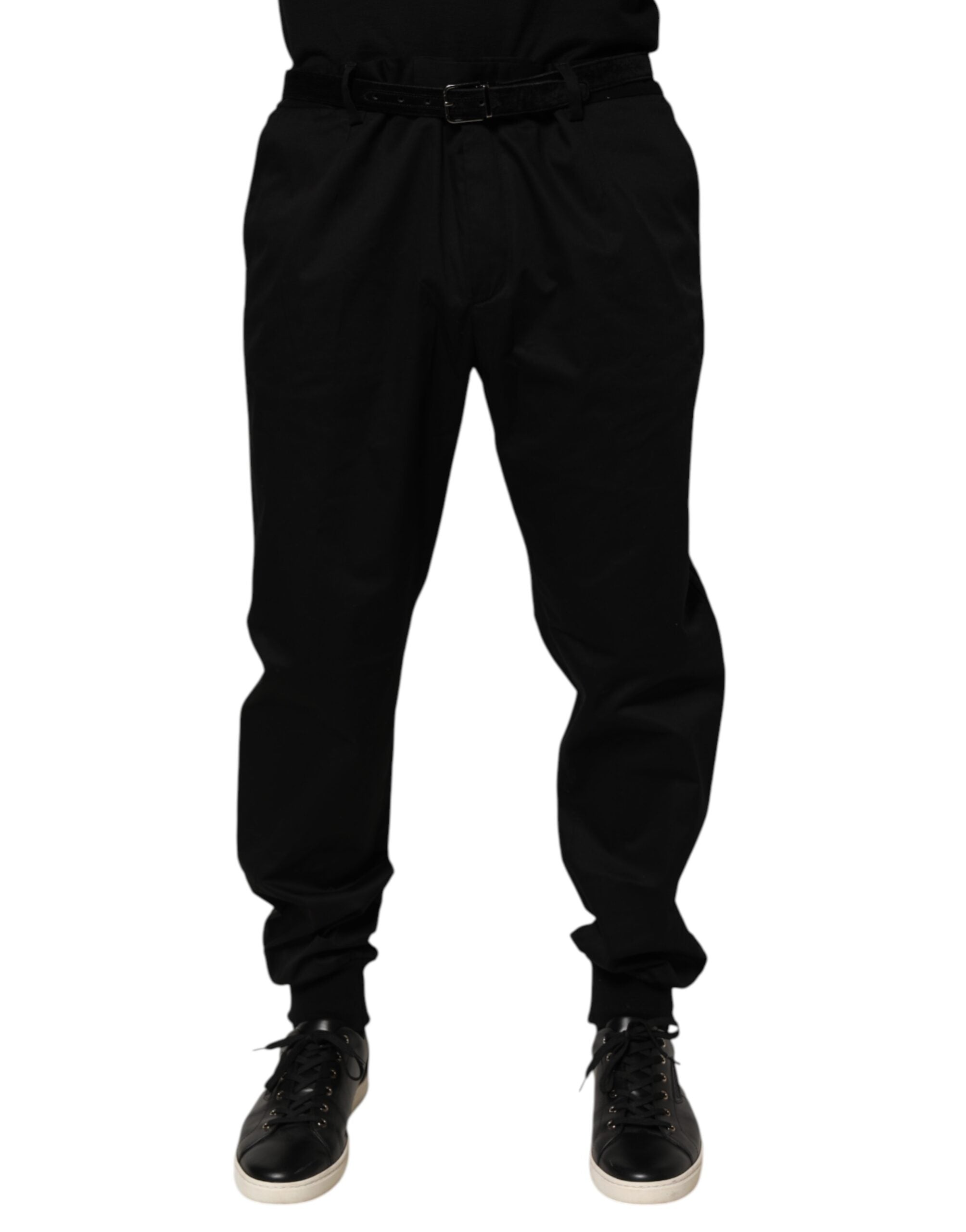 Dolce & Gabbana Schwarz Baumwolle Stretch Casual Hose Hose