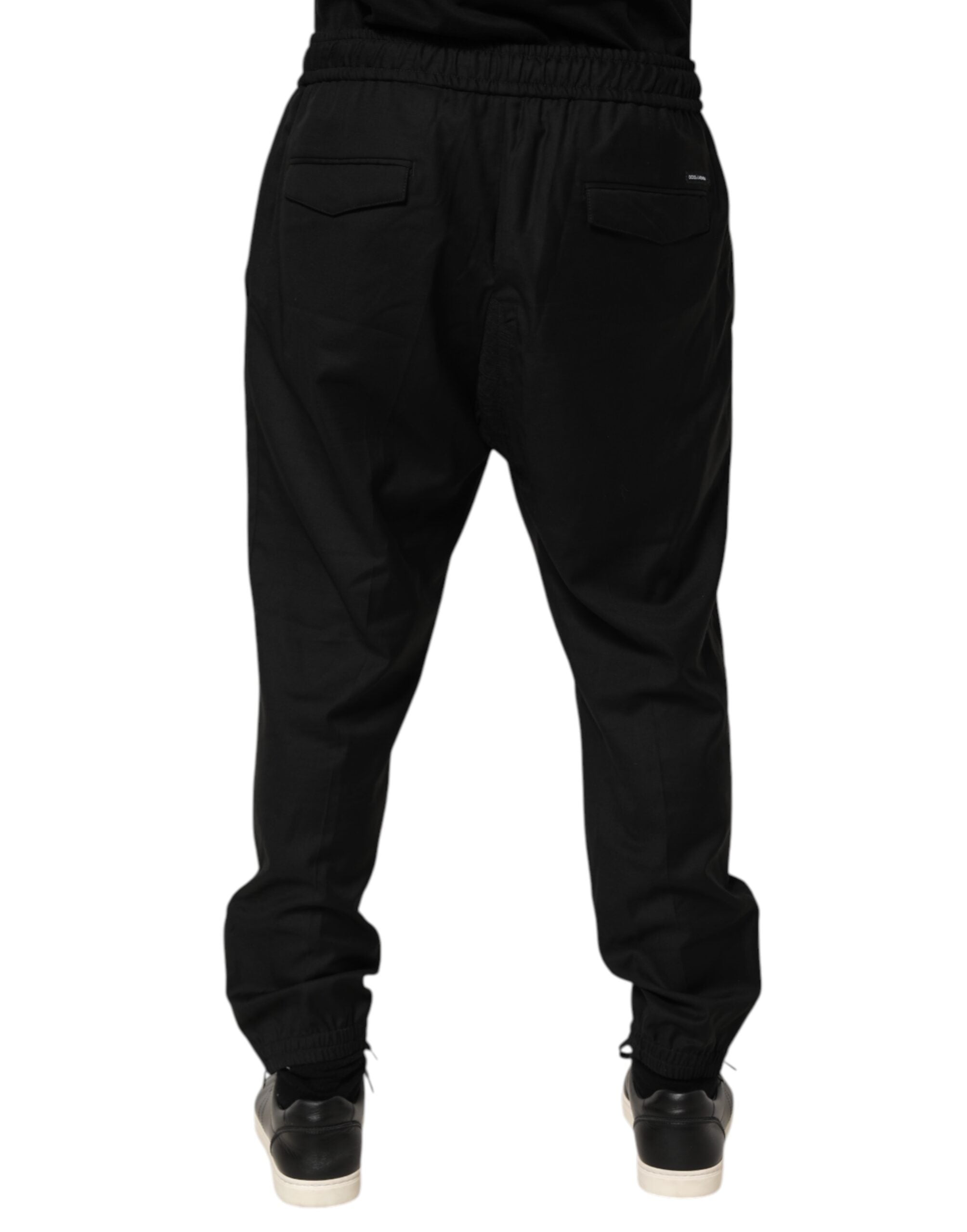 Dolce & Gabbana Schwarzer Kordelzug Männer Jogger Sweatpants Hosen