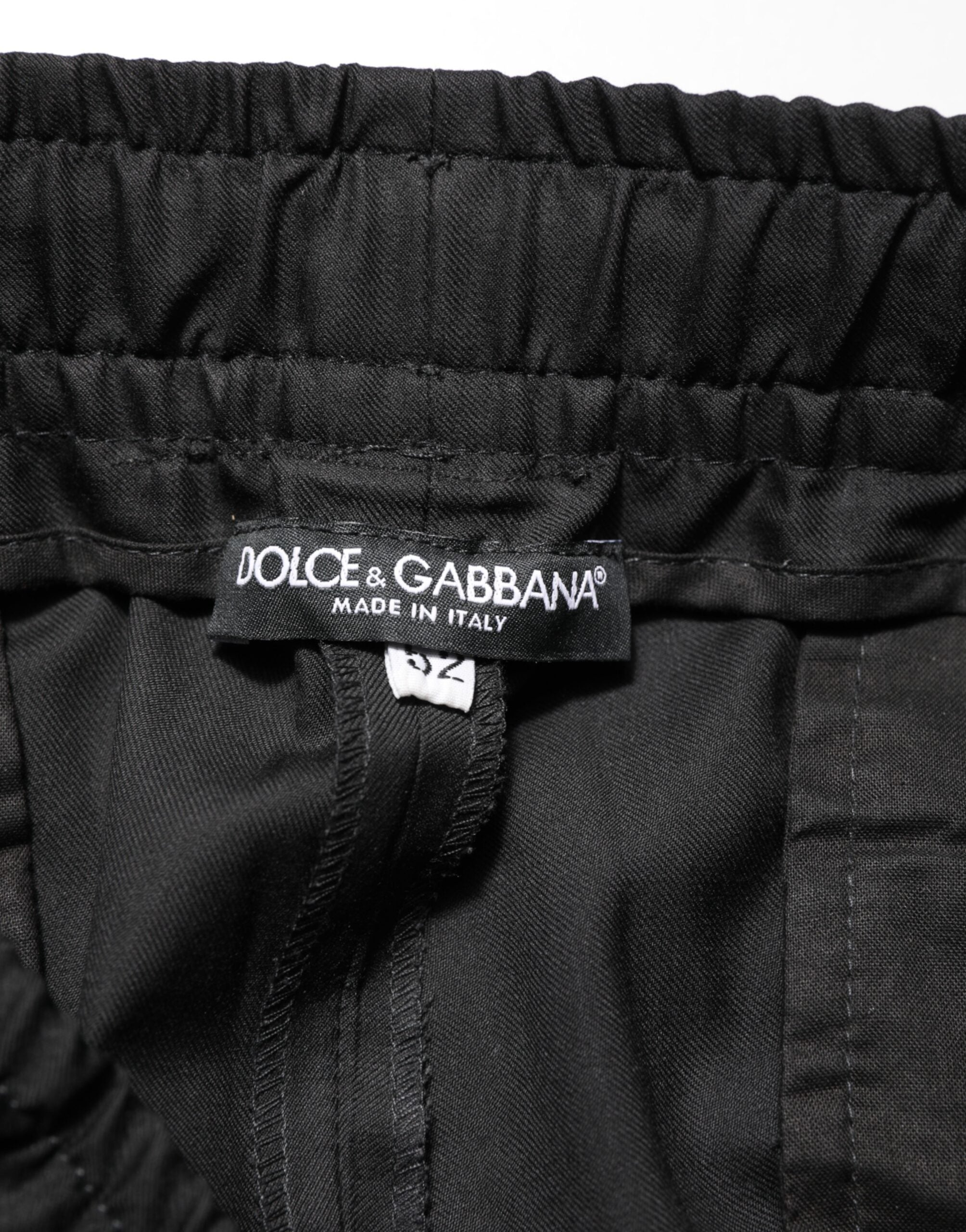 Dolce & Gabbana Schwarzer Kordelzug Männer Jogger Sweatpants Hosen
