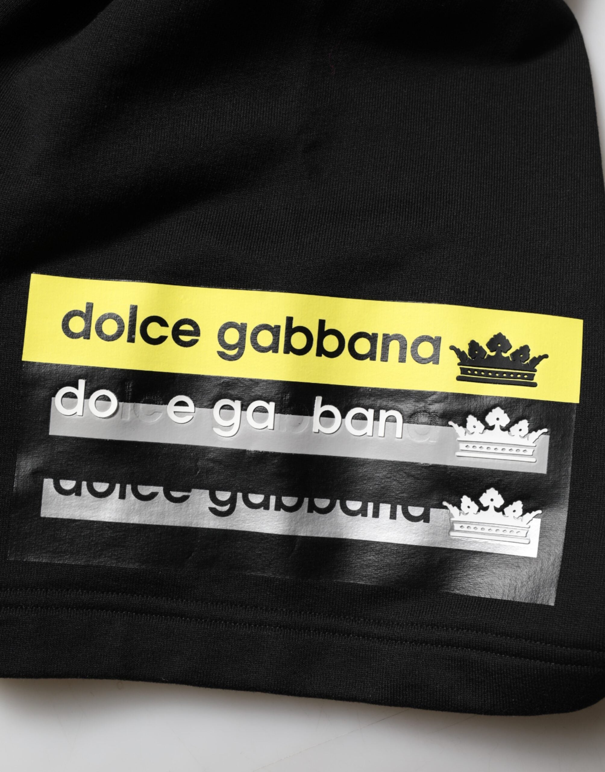 Dolce & Gabbana Schwarze Bermudashorts aus Baumwolle mit mittlerer Taille