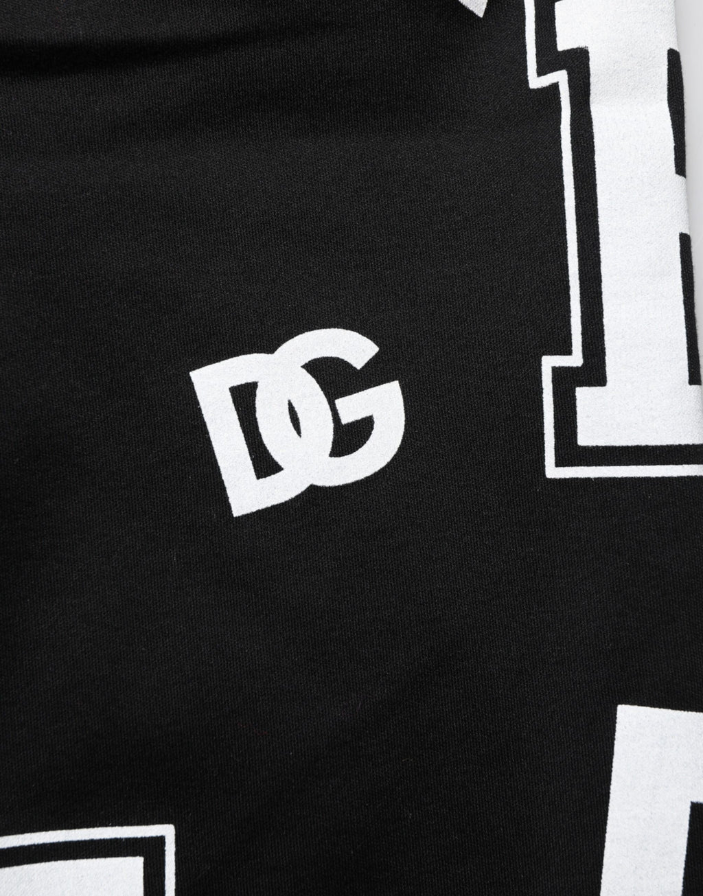 Dolce & Gabbana Schwarzer Logodruck Baumwolle Casual Bermuda Short