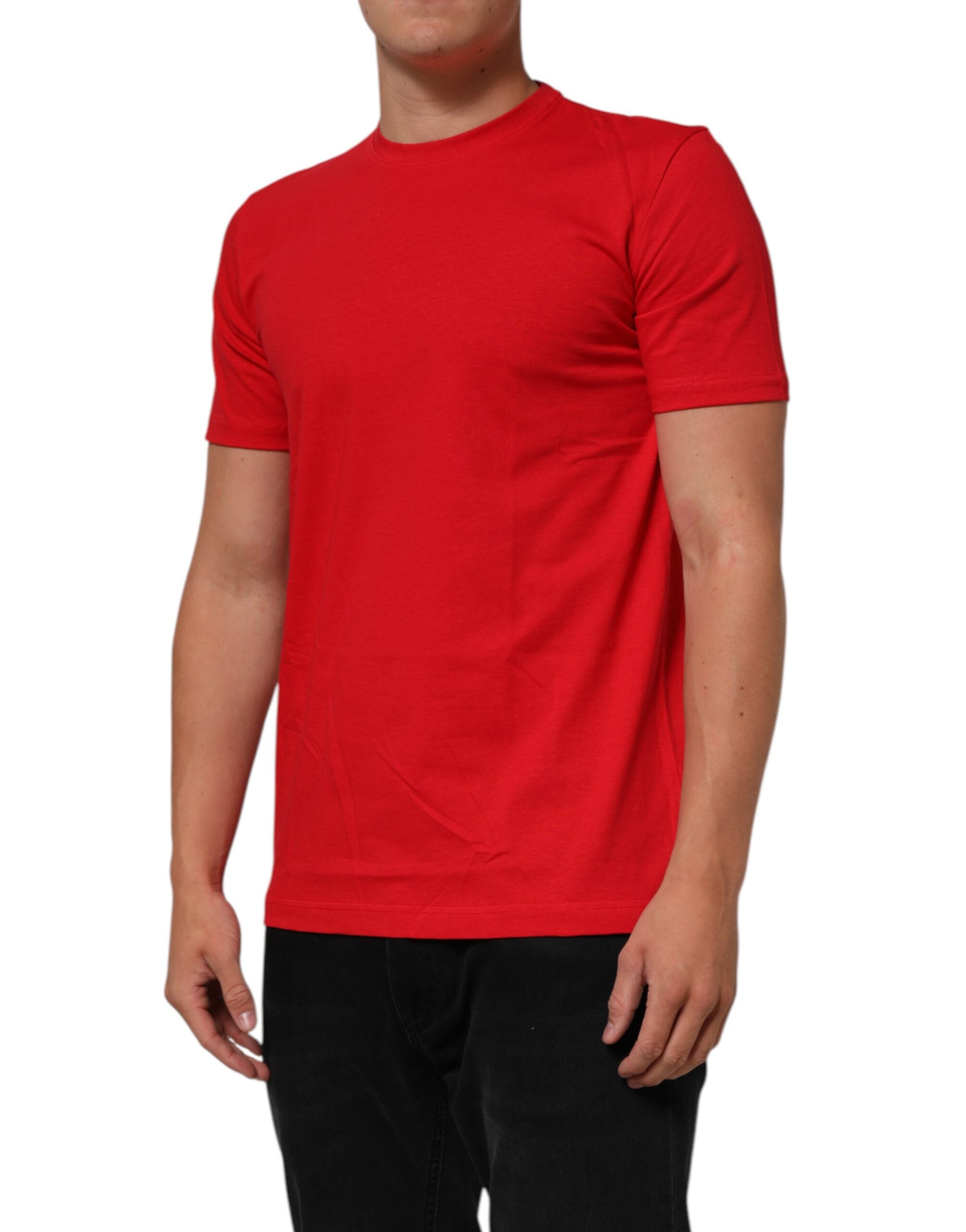 Dolce & Gabbana Rotes Goodluck 2023 Baumwoll-T-Shirt mit Rundhalsausschnitt
