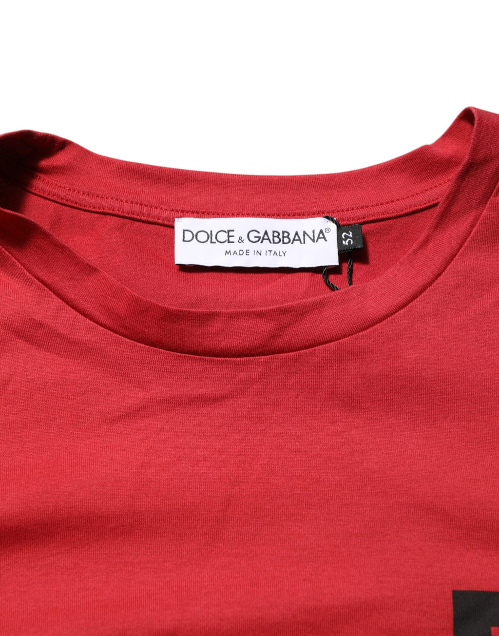 Dolce & Gabbana Rotes Kurzarm-T-Shirt mit Logodruck aus Baumwolle