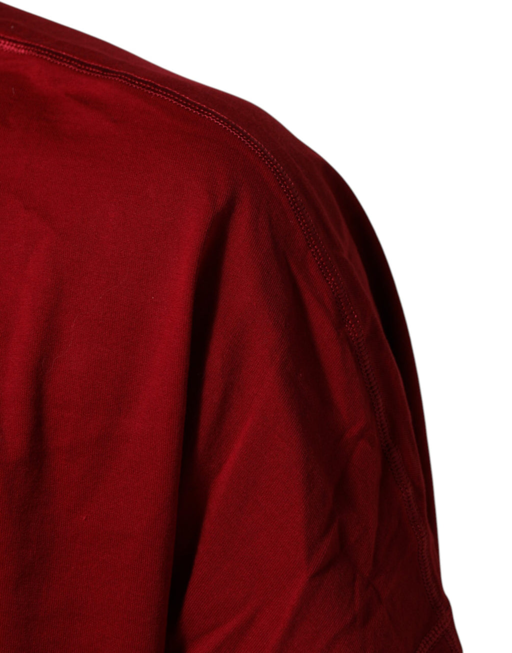 Dolce & Gabbana Maroon LogoCrown Baumwoll-T-Shirt mit halben Ärmeln