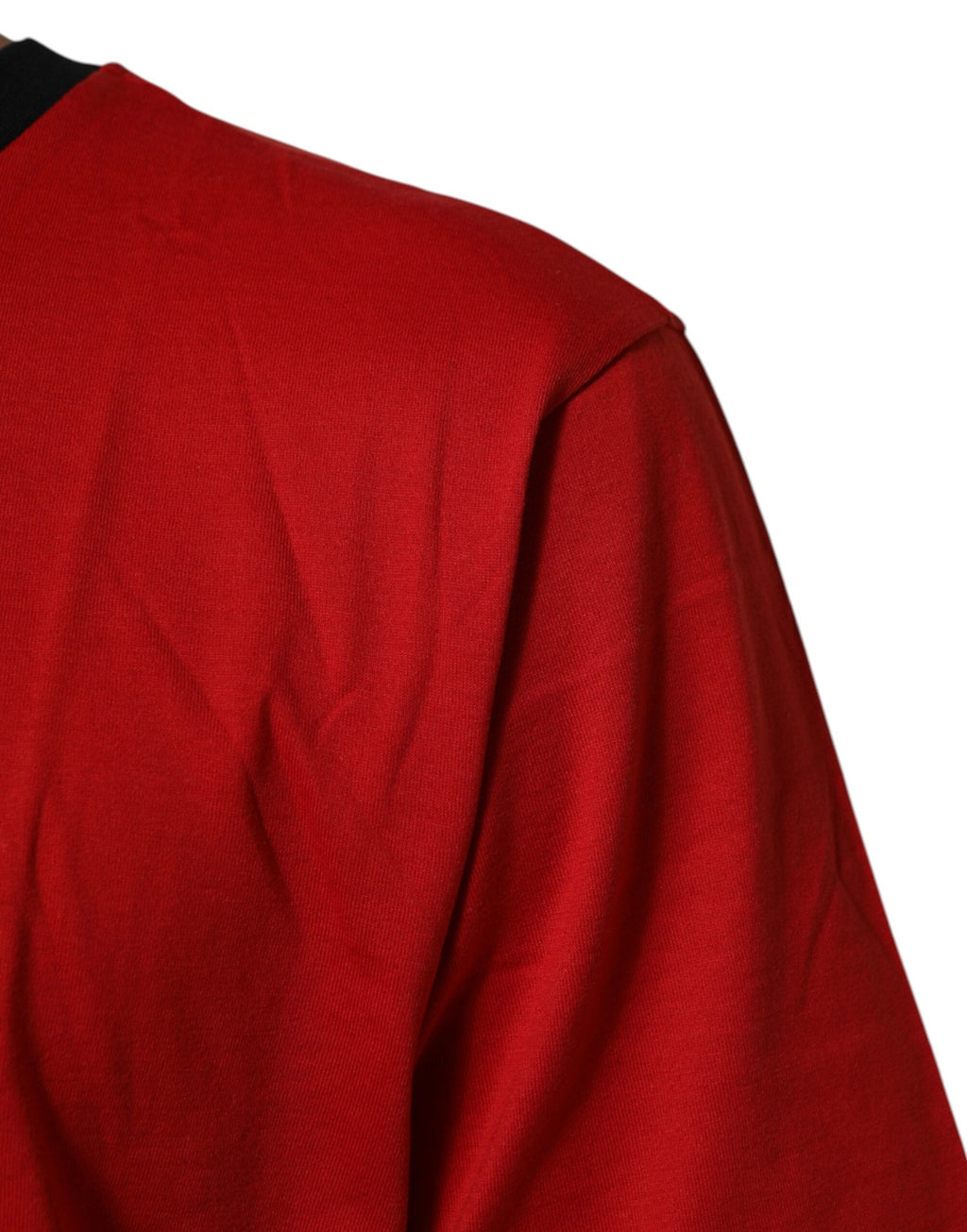 Dolce & Gabbana Rotes Logo Crown Baumwoll-T-Shirt mit kurzen Ärmeln