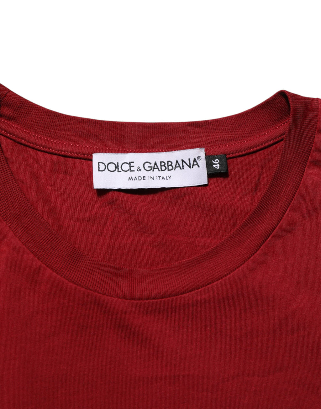 Dolce & Gabbana Maroon Logo Rundhalsausschnitt Kurzarm-T-Shirt