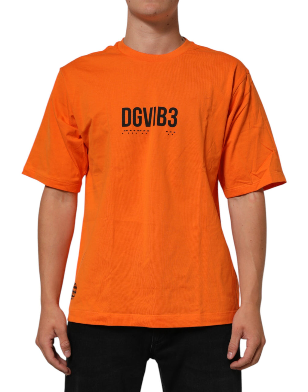 Dolce & Gabbana Orange DGVIB3 T-Shirt mit Rundhalsausschnitt und kurzen Ärmeln