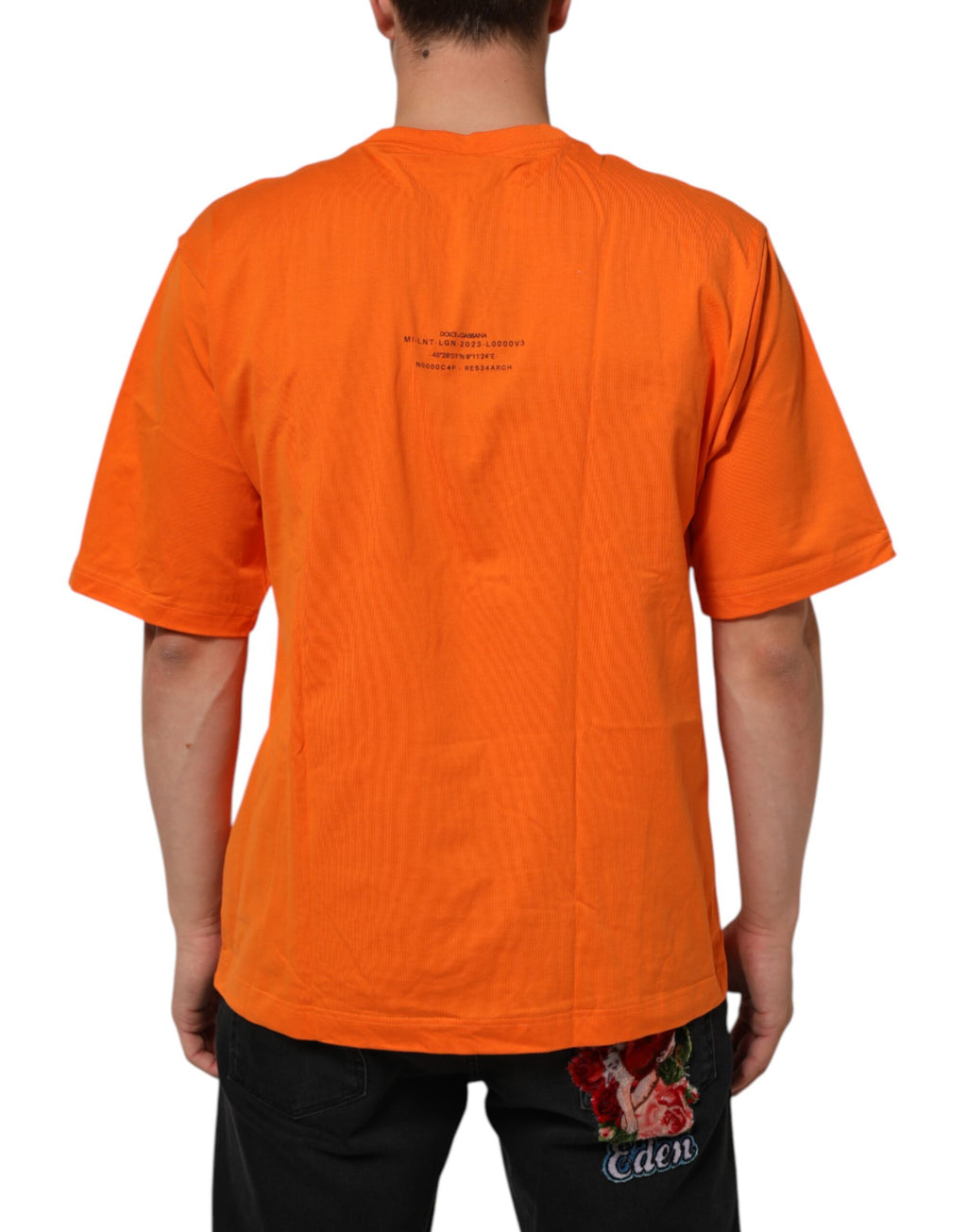 Dolce & Gabbana Orange DGVIB3 T-Shirt mit Rundhalsausschnitt und kurzen Ärmeln