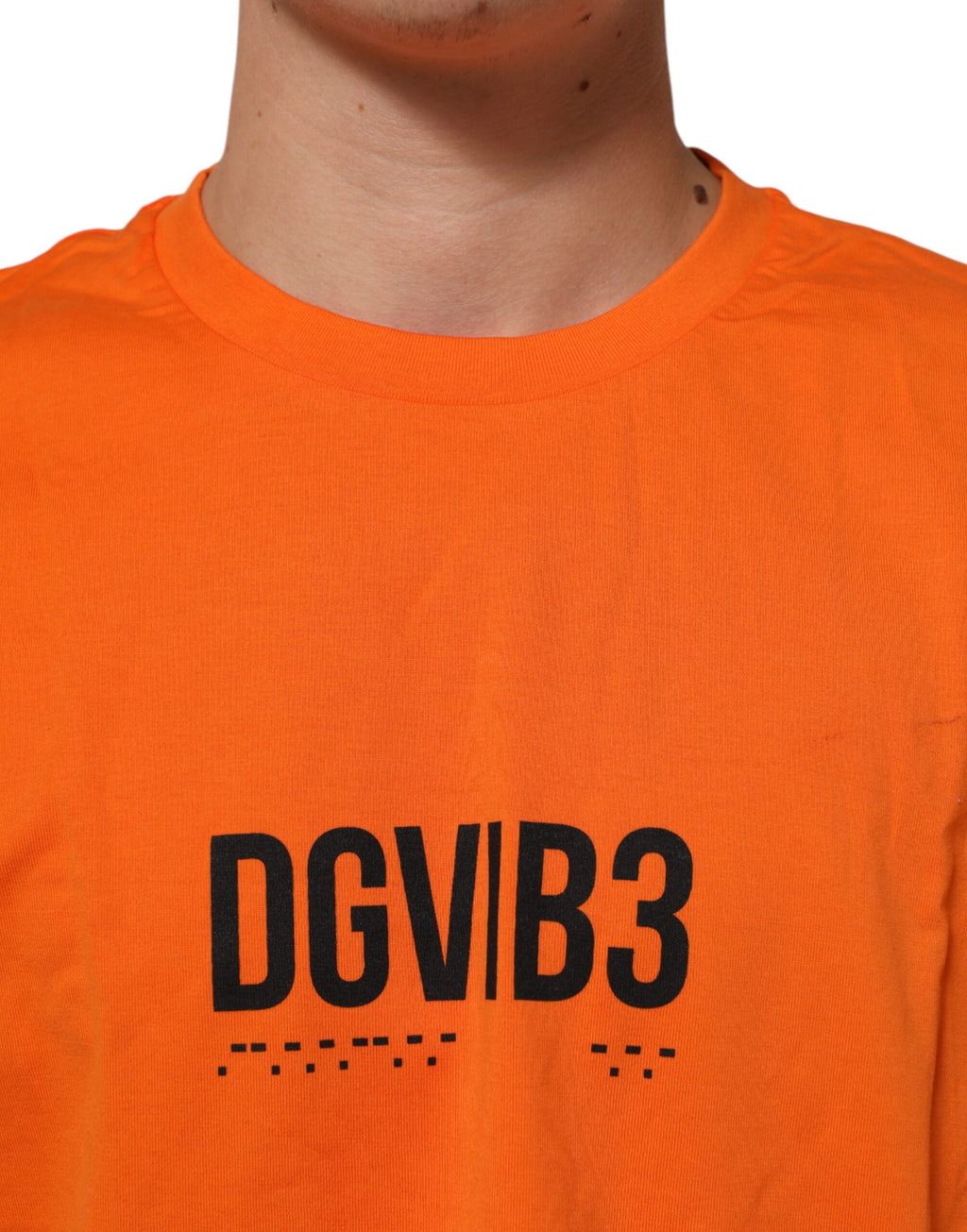 Dolce & Gabbana Orange DGVIB3 T-Shirt mit Rundhalsausschnitt und kurzen Ärmeln
