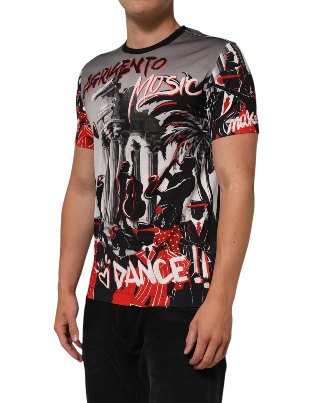 Dolce & Gabbana Multicolor Agrigento Tanz Jazz Musik Print T-Shirt