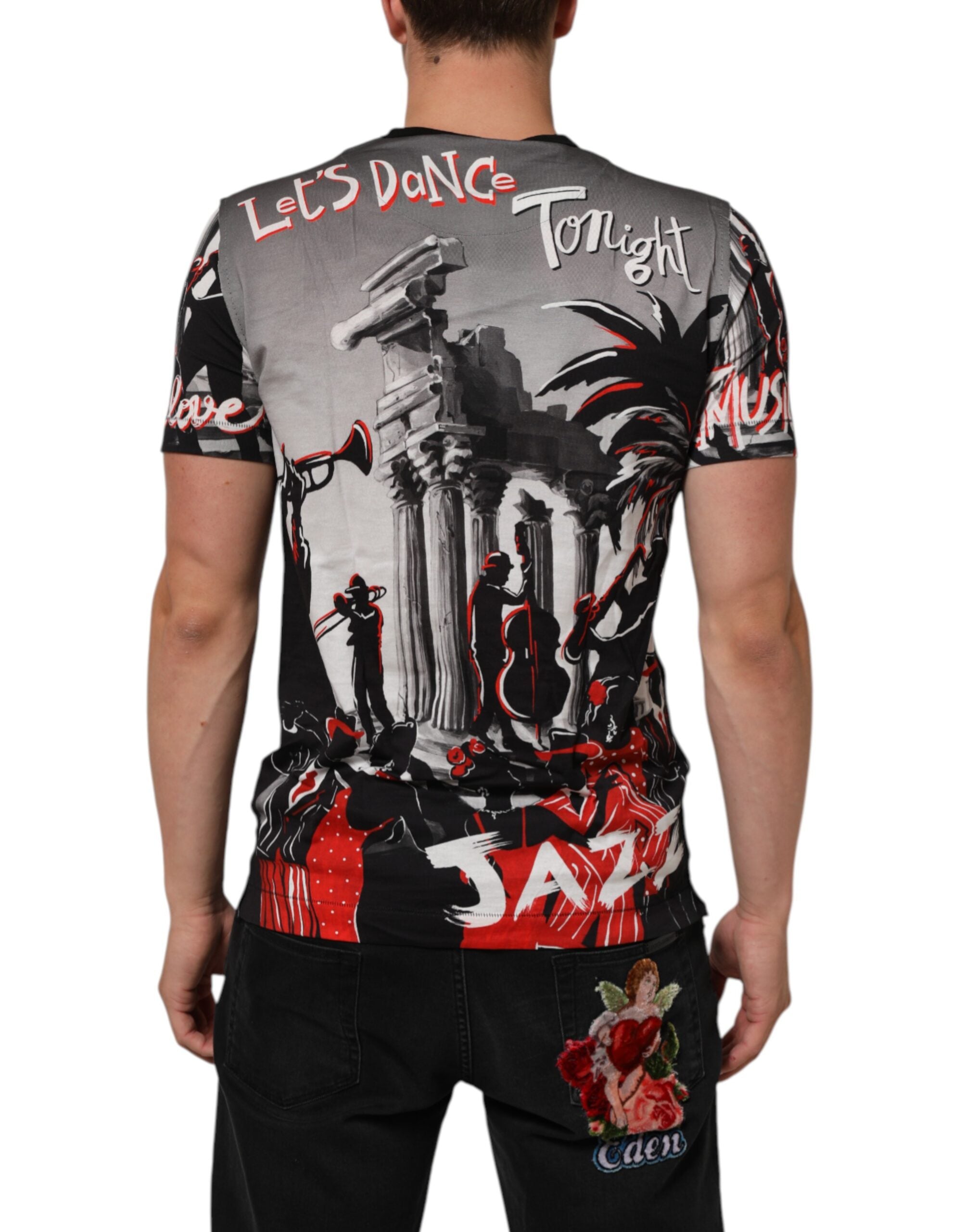 Dolce & Gabbana Multicolor Agrigento Tanz Jazz Musik Print T-Shirt